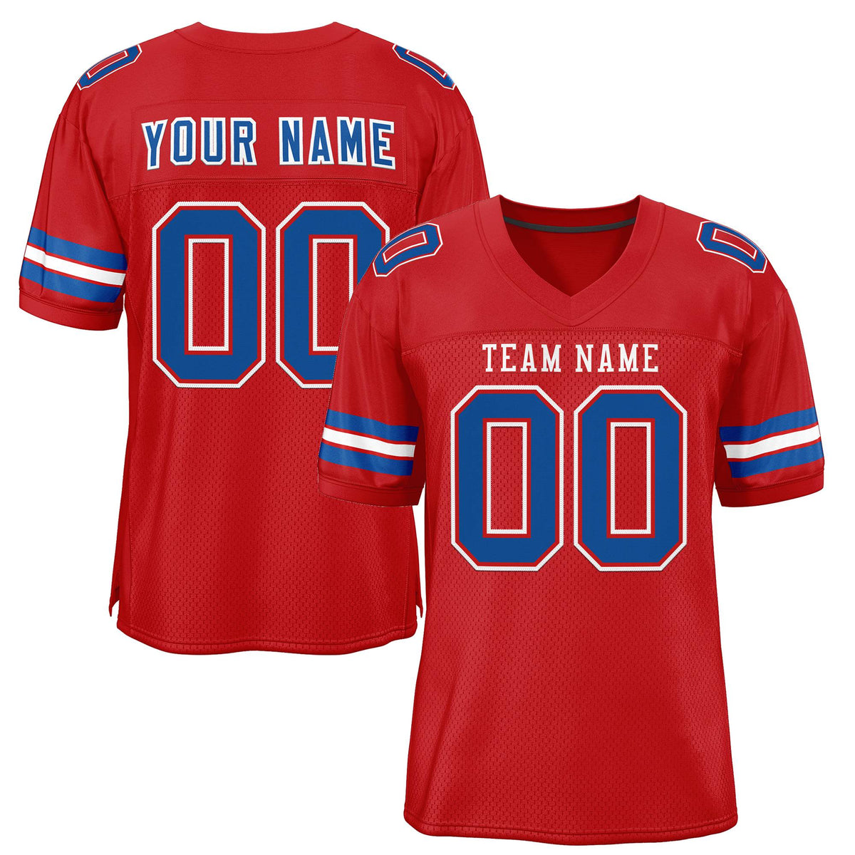 Custom Red White-Red Classic Style Authentic American Football Jersey| KXKSHOP