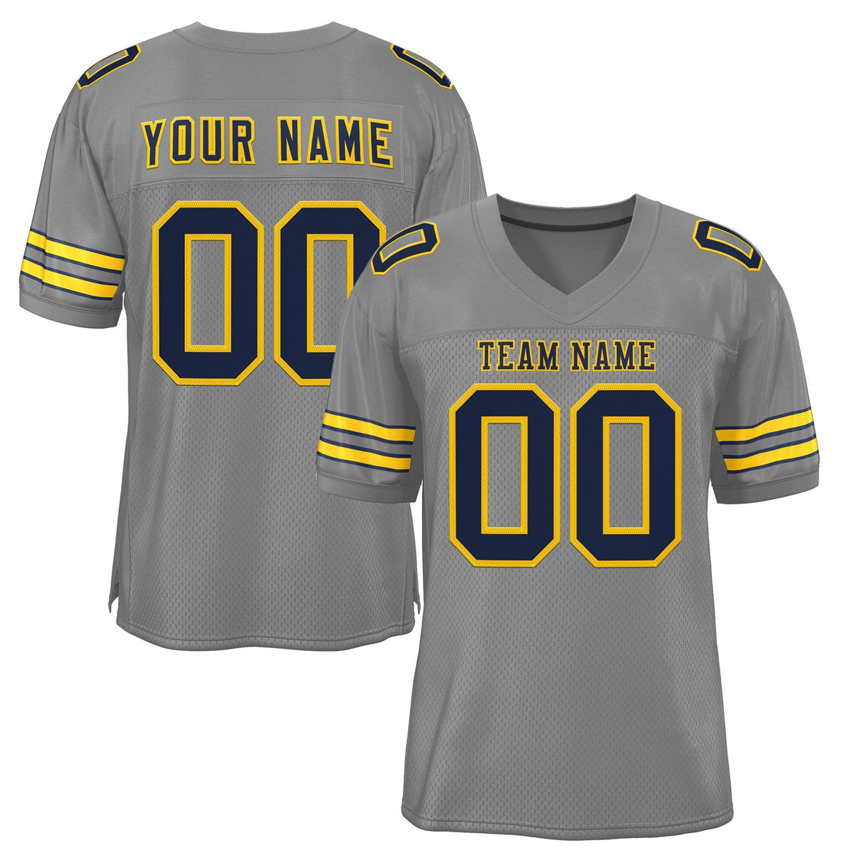 Custom Gray Navy-Gold Classic Style Authentic American Football Jersey| KXKSHOP
