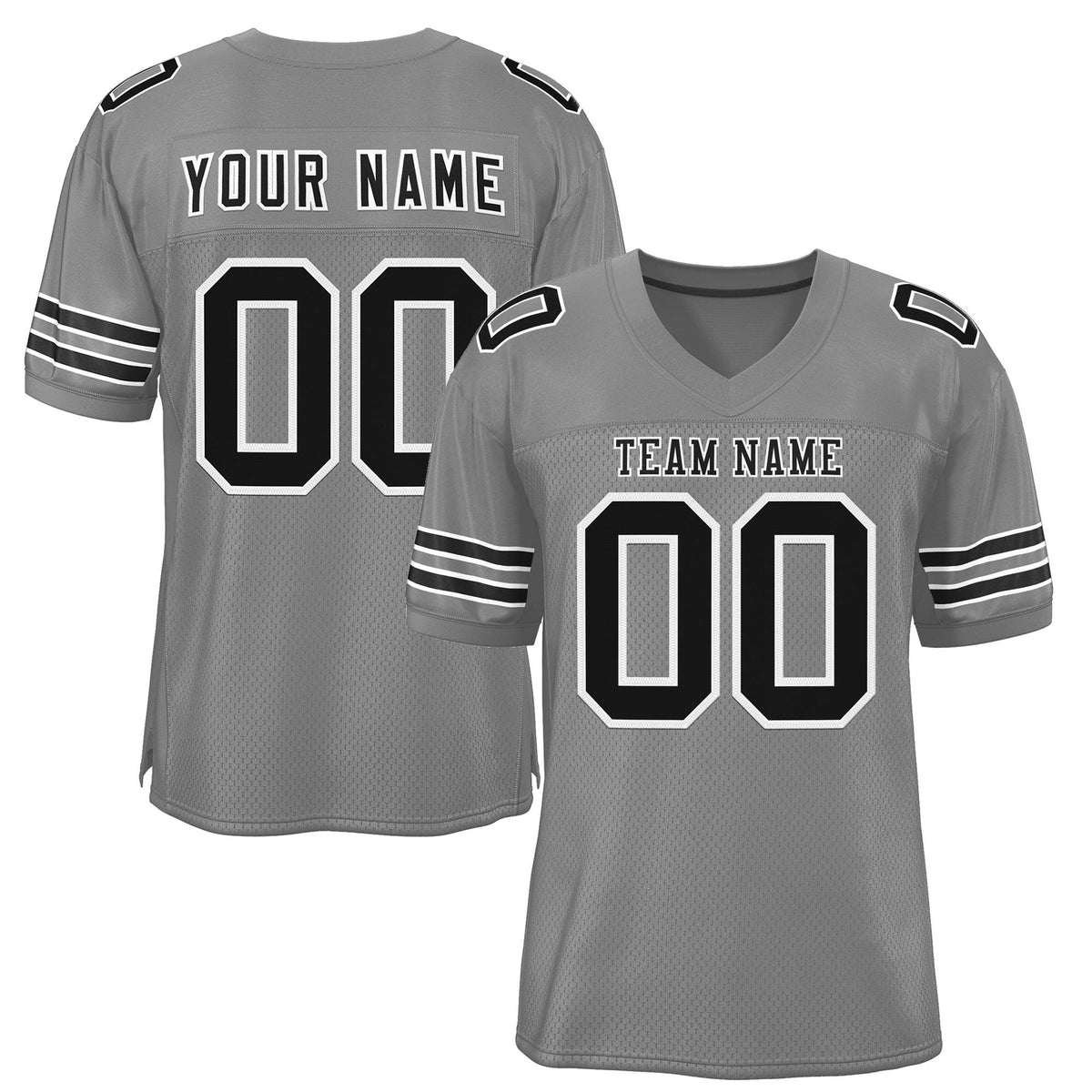 Custom Gray Black-White Classic Style Authentic American Football Jersey| KXKSHOP