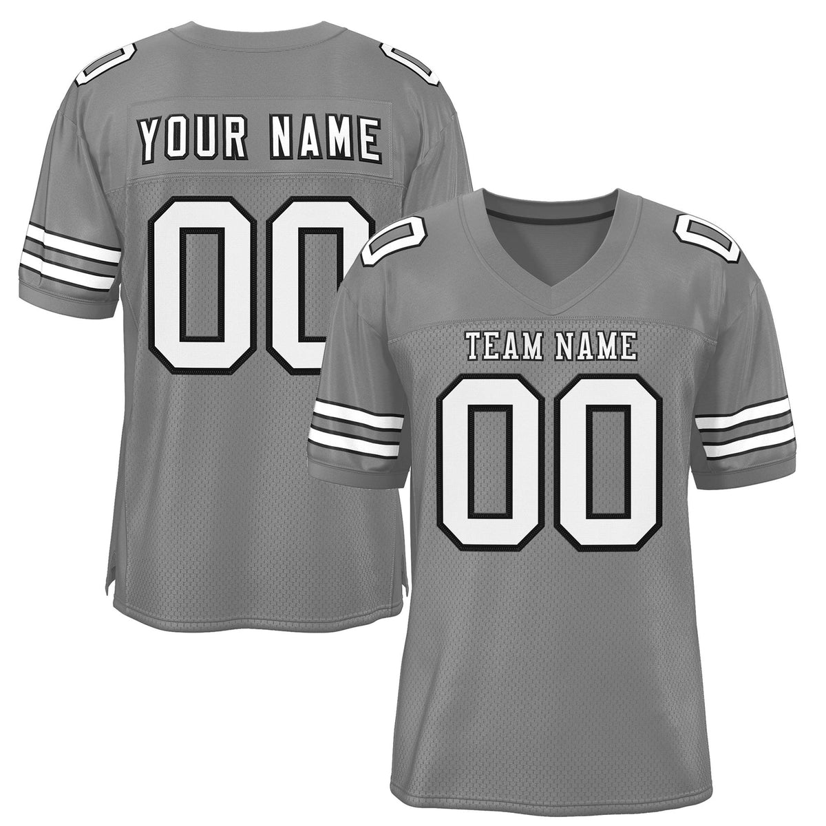 Custom Gray White-Black Classic Style Authentic American Football Jersey| KXKSHOP