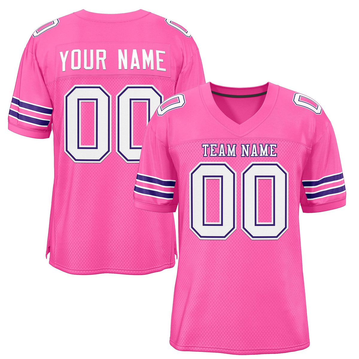 Custom Pink White-Purple Classic Style Authentic American Football Jersey| KXKSHOP
