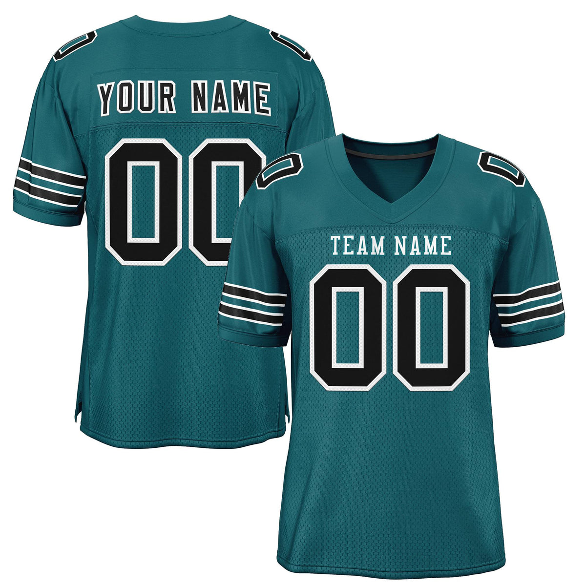 Custom Midnight Green White-Midnight Green Classic Style Authentic American Football Jersey| KXKSHOP