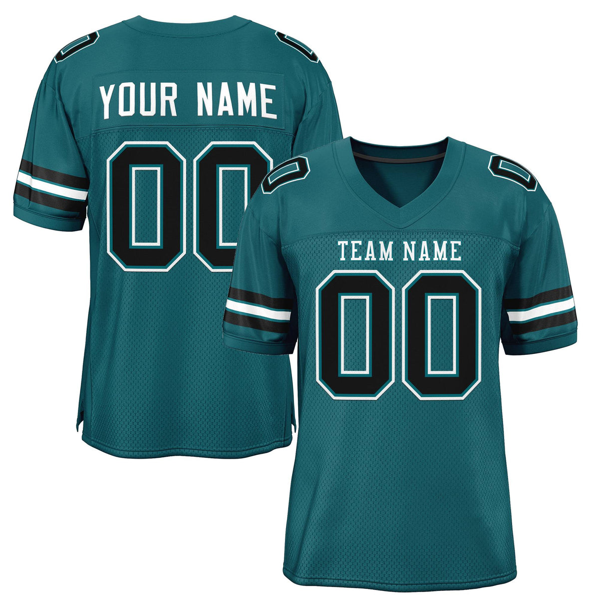 Custom Midnight Green White-Midnight Green Classic Style Authentic American Football Jersey| KXKSHOP
