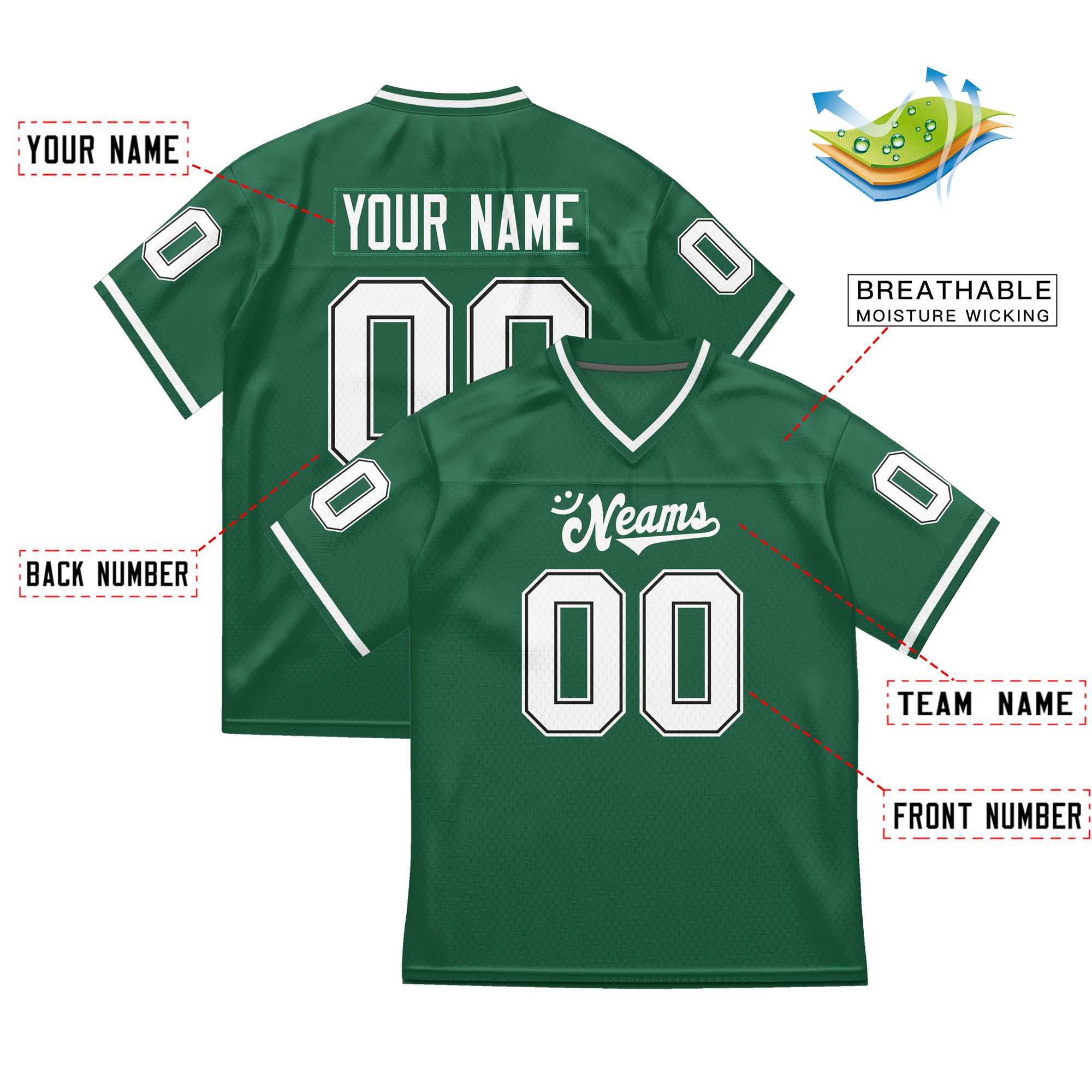 Custom Red Navy-White Classic Style Mesh American Football Jersey | KXKSHOP