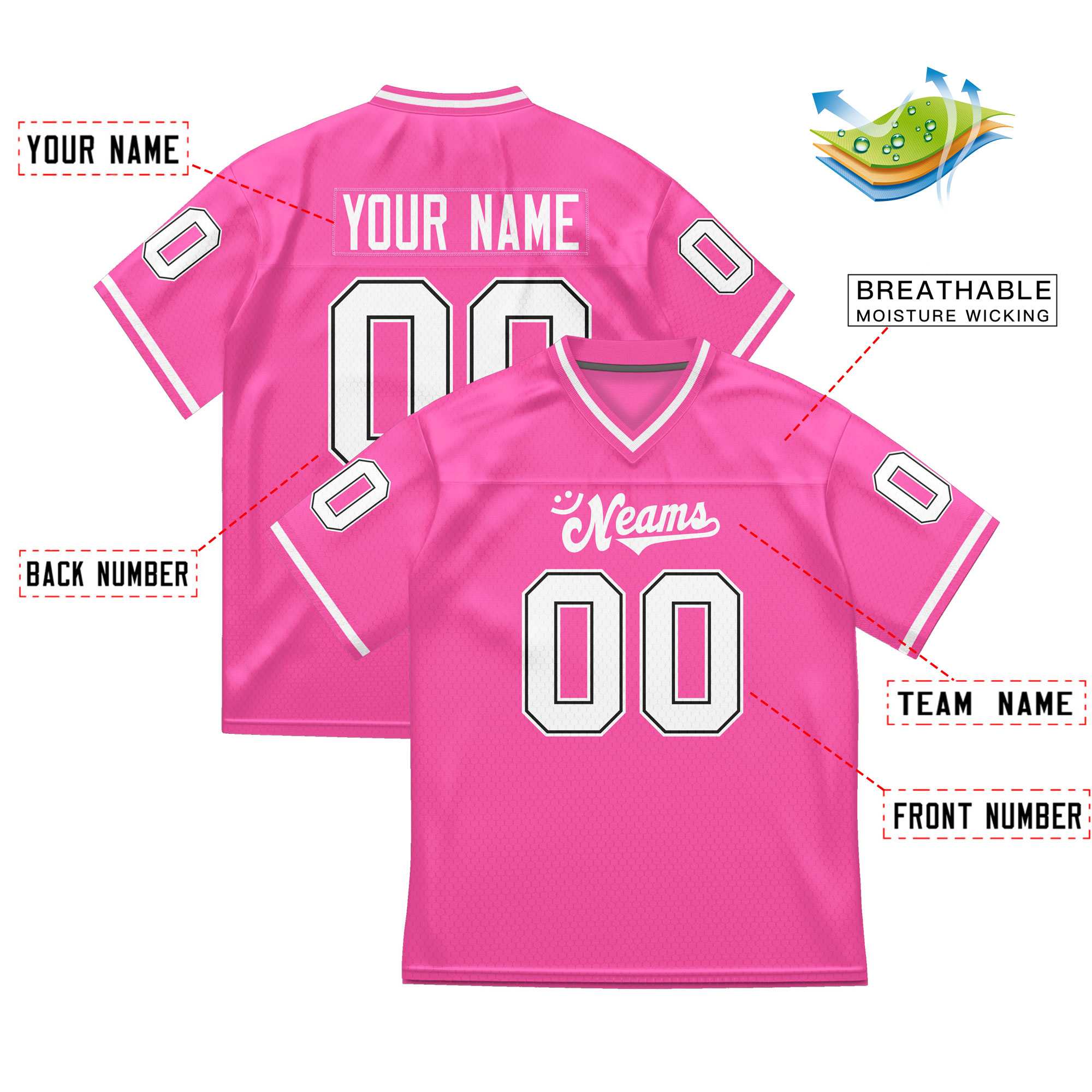Custom Red Navy-White Classic Style Mesh American Football Jersey | KXKSHOP