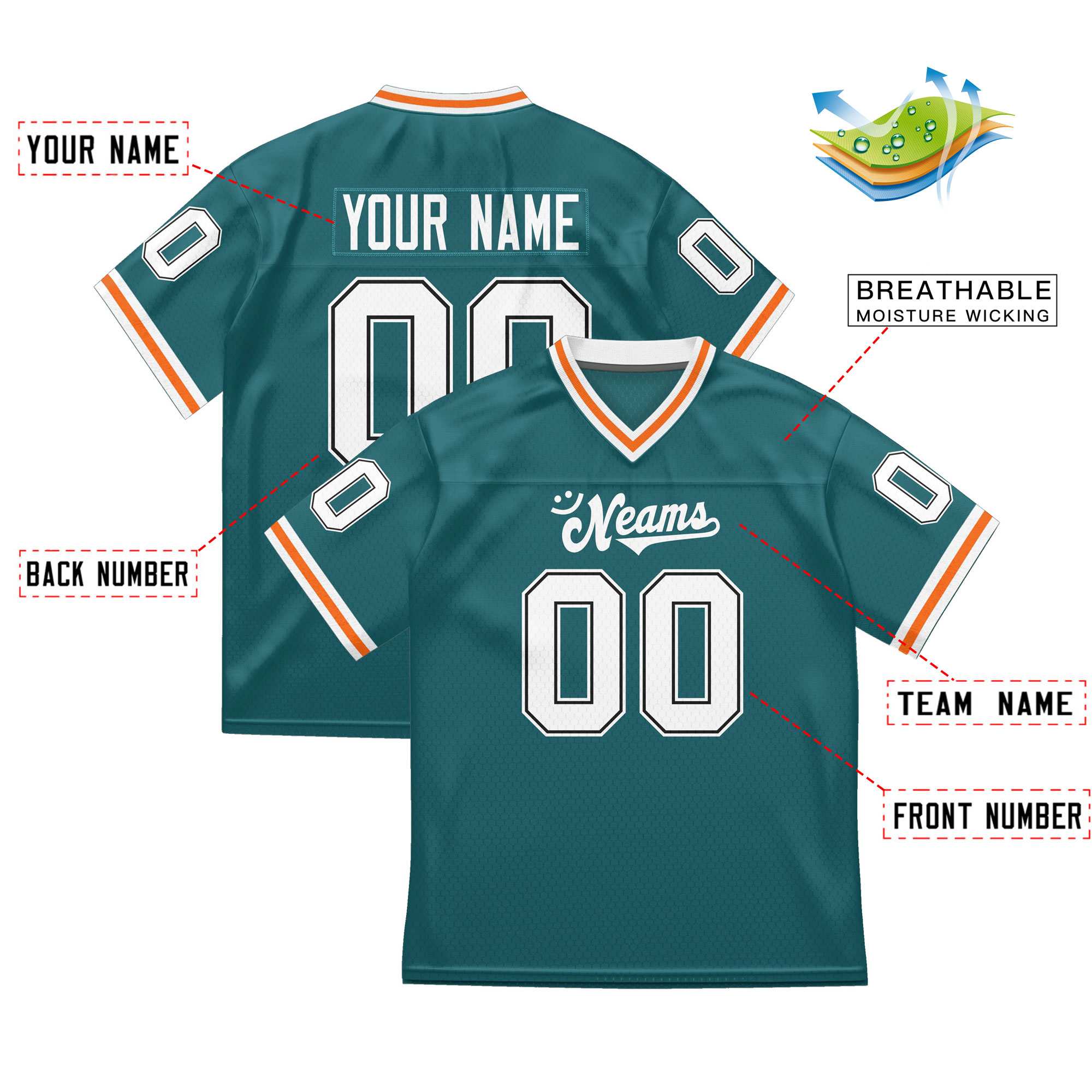 Custom Red Navy-White Classic Style Mesh American Football Jersey | KXKSHOP