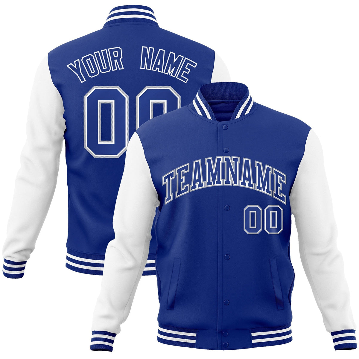Custom Green Purple-White Raglan Sleeves Varsity Full-Snap Letterman Jacket | KXKSHOP