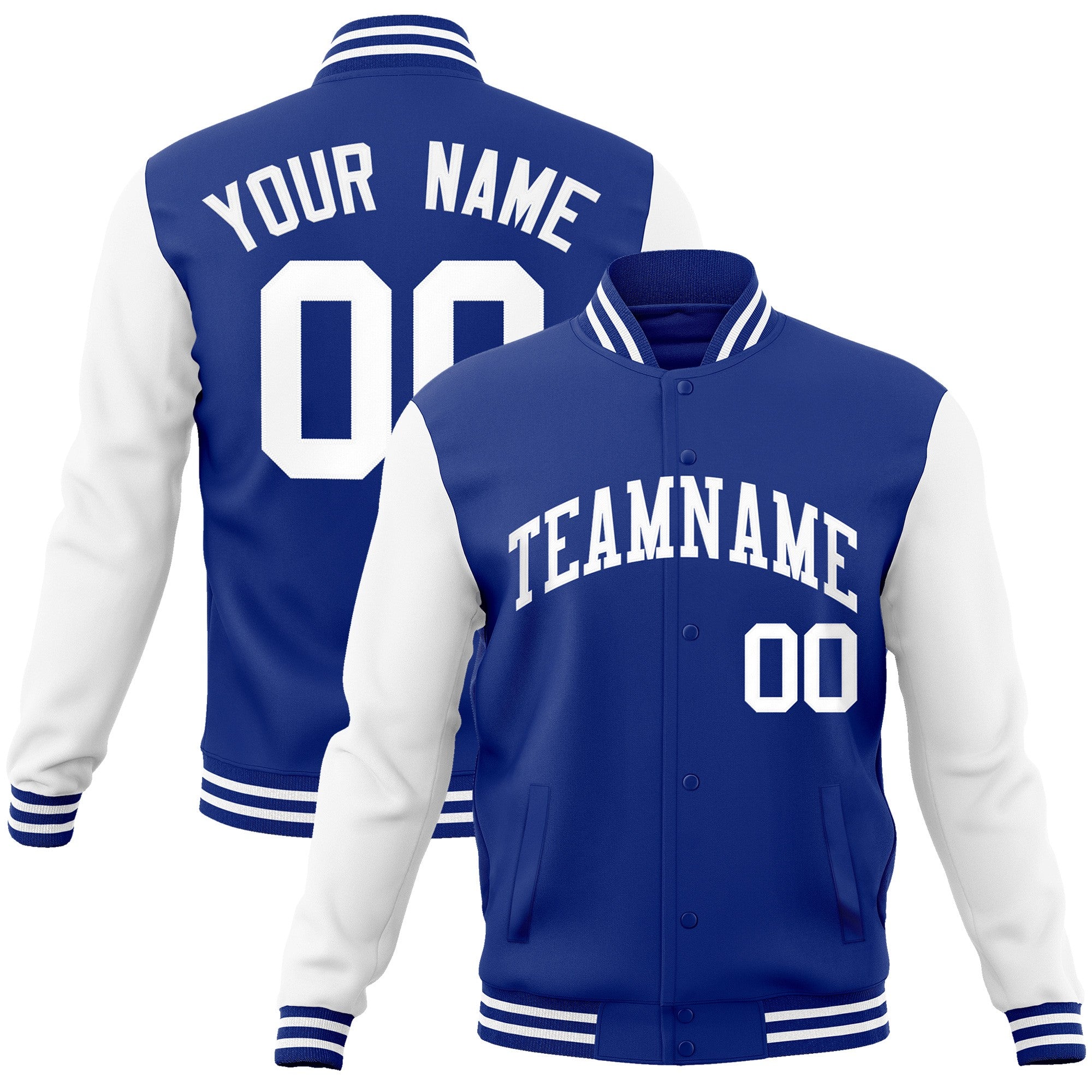 Custom Green Purple-White Raglan Sleeves Varsity Full-Snap Letterman Jacket | KXKSHOP