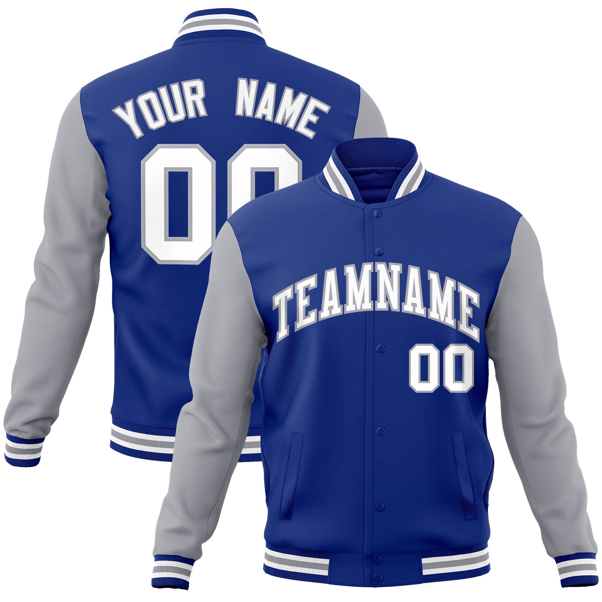 Custom Green Purple-White Raglan Sleeves Varsity Full-Snap Letterman Jacket | KXKSHOP