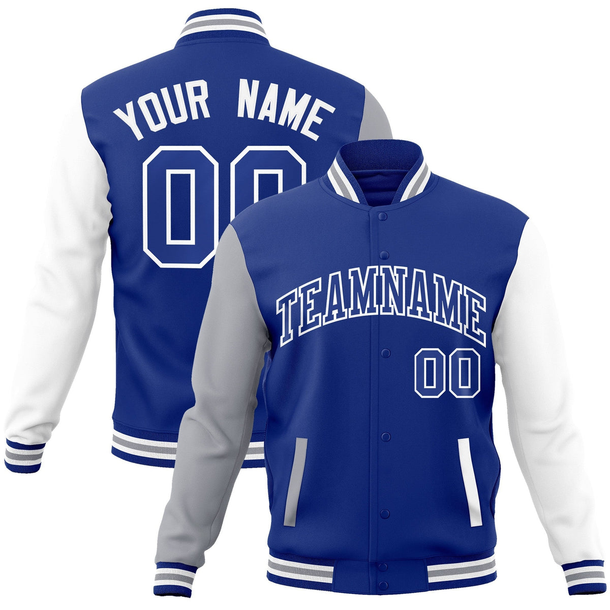 Custom Green Purple-White Raglan Sleeves Varsity Full-Snap Letterman Jacket | KXKSHOP