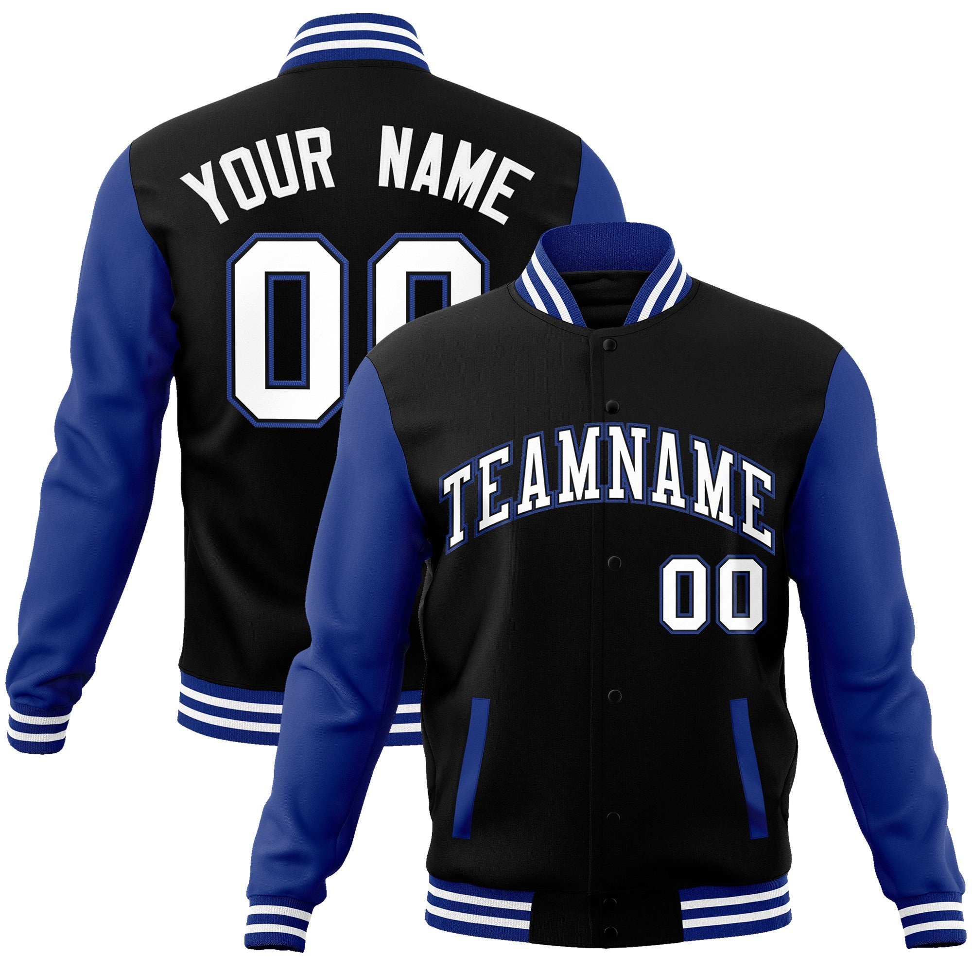 Custom Green Purple-White Raglan Sleeves Varsity Full-Snap Letterman Jacket | KXKSHOP