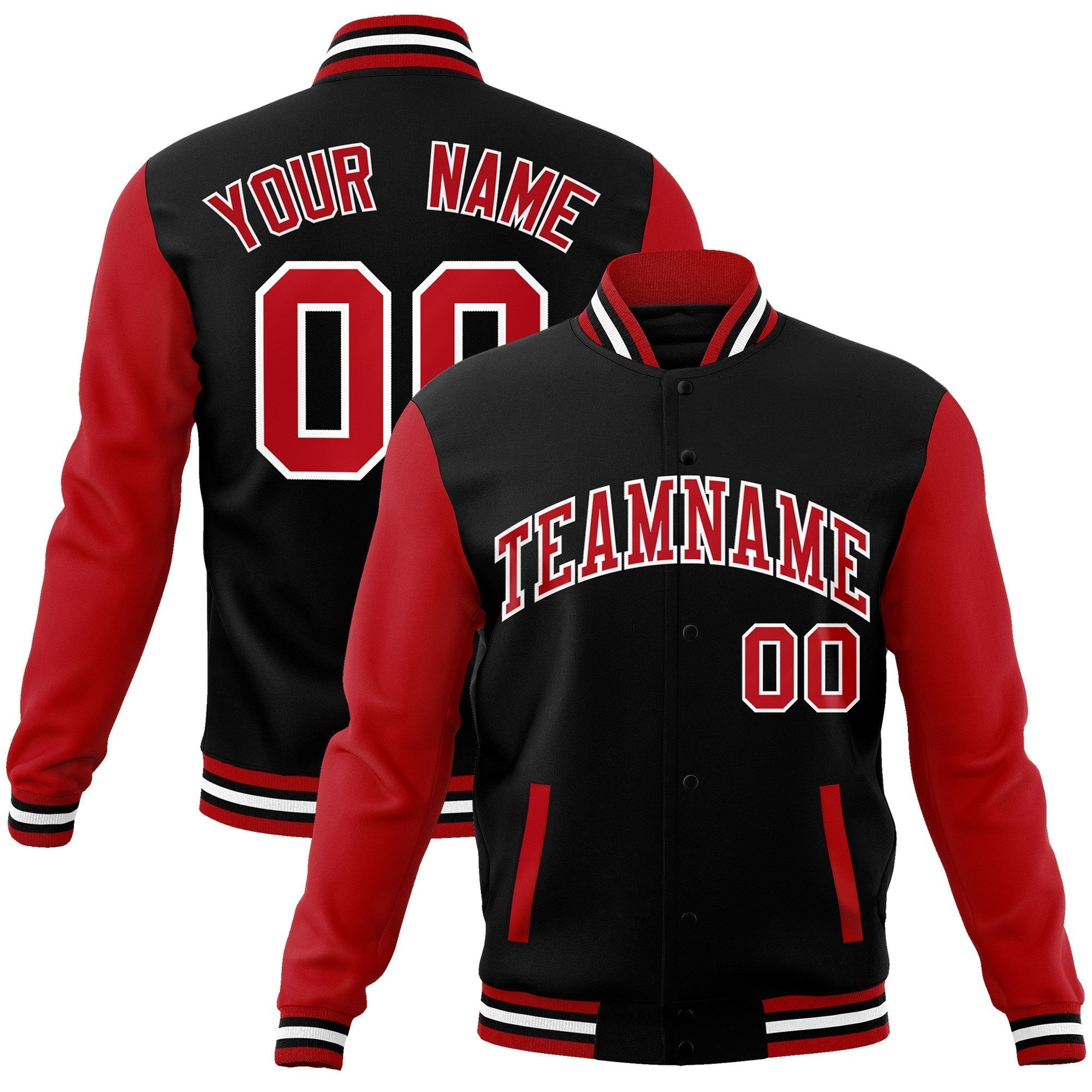 Custom Green Purple-White Raglan Sleeves Varsity Full-Snap Letterman Jacket | KXKSHOP