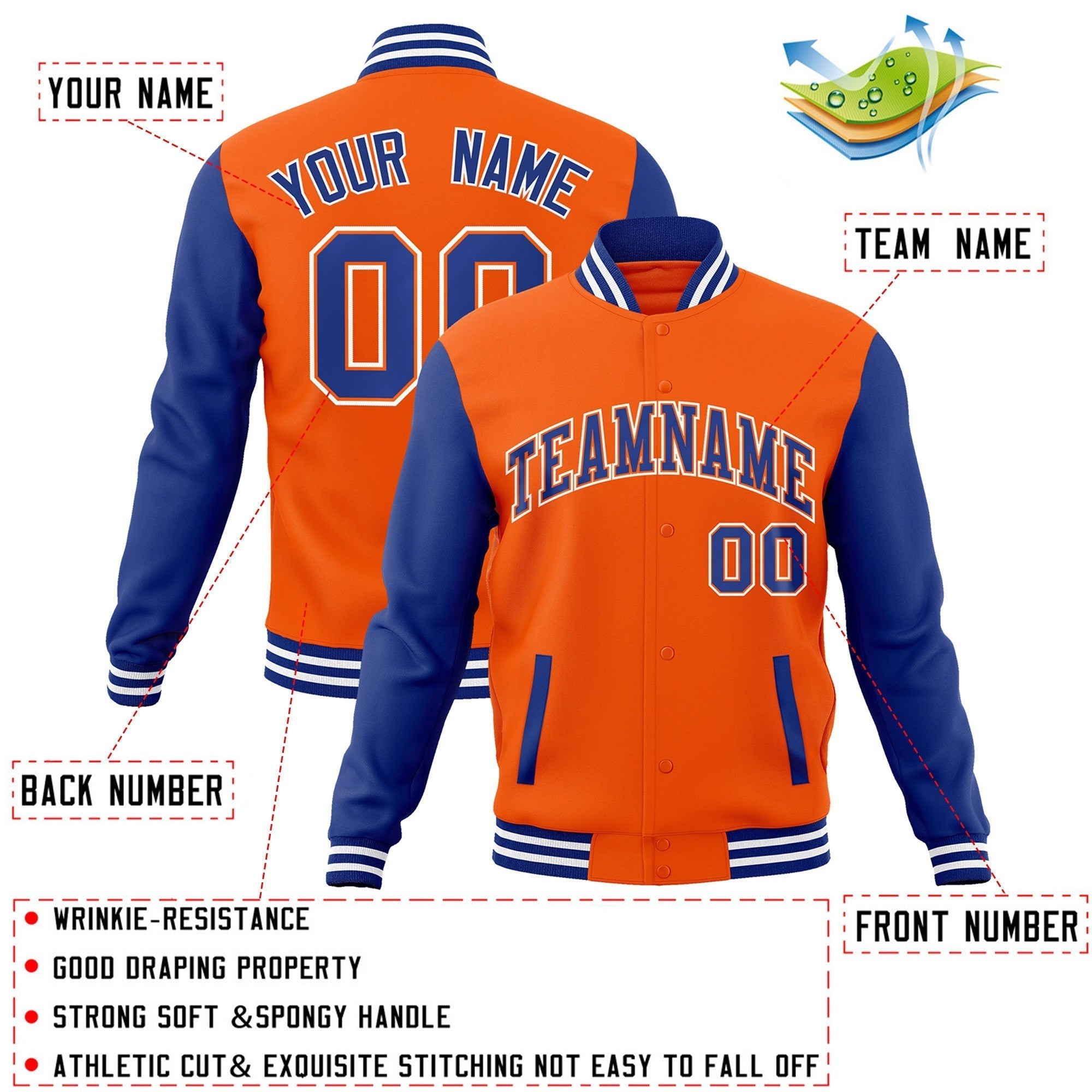 Custom Green Purple-White Raglan Sleeves Varsity Full-Snap Letterman Jacket | KXKSHOP