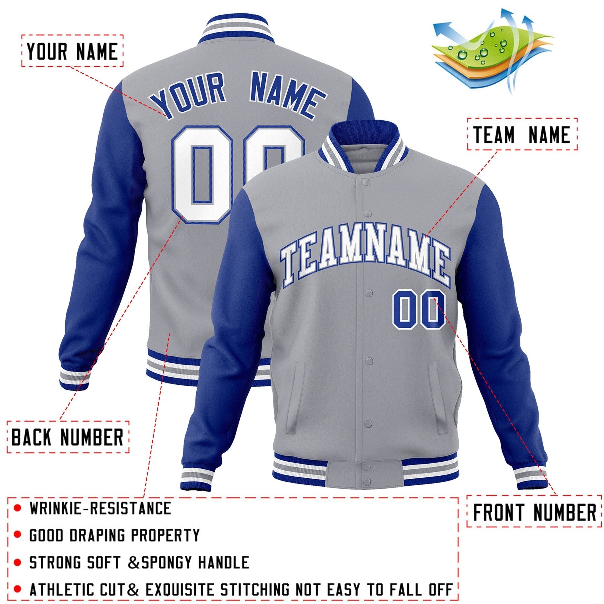 Custom Green Purple-White Raglan Sleeves Varsity Full-Snap Letterman Jacket | KXKSHOP