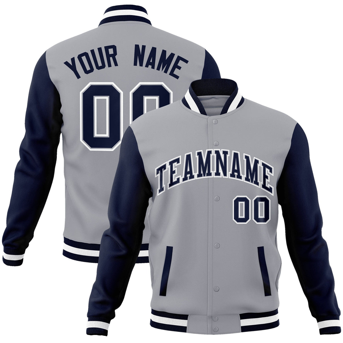 Custom Green Purple-White Raglan Sleeves Varsity Full-Snap Letterman Jacket | KXKSHOP