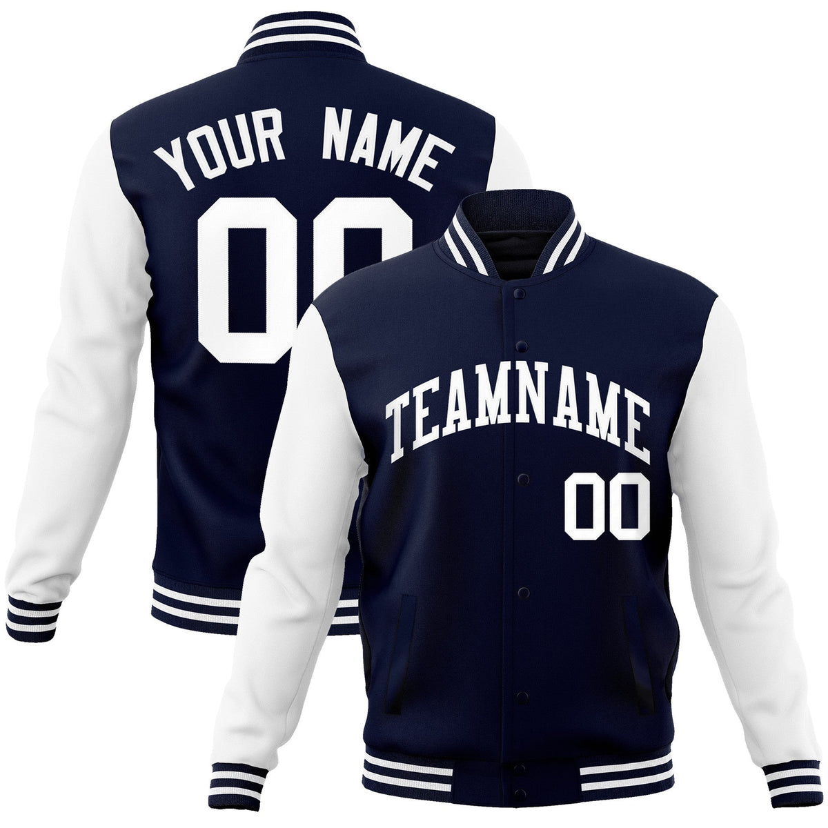 Custom Green Purple-White Raglan Sleeves Varsity Full-Snap Letterman Jacket | KXKSHOP