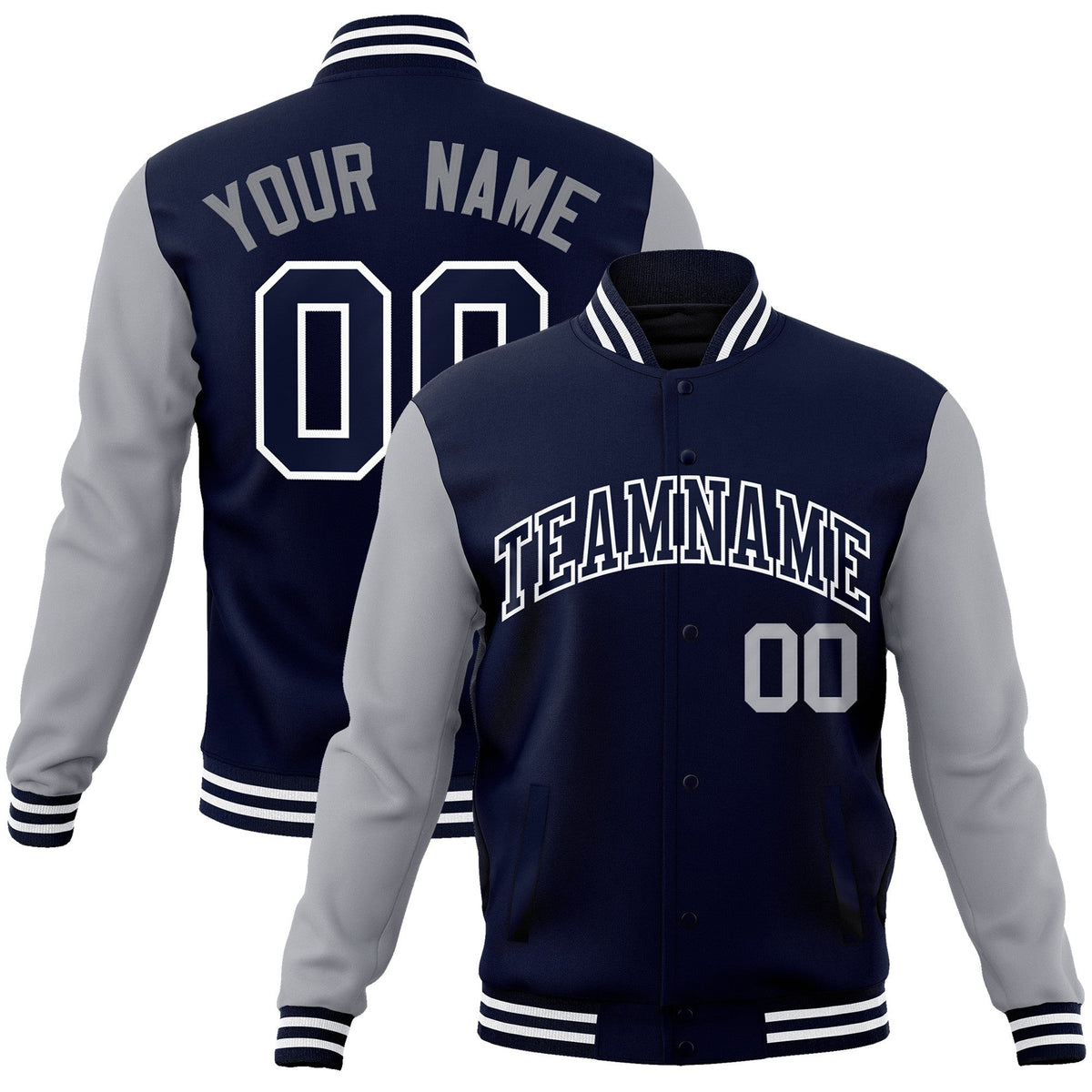 Custom Green Purple-White Raglan Sleeves Varsity Full-Snap Letterman Jacket | KXKSHOP