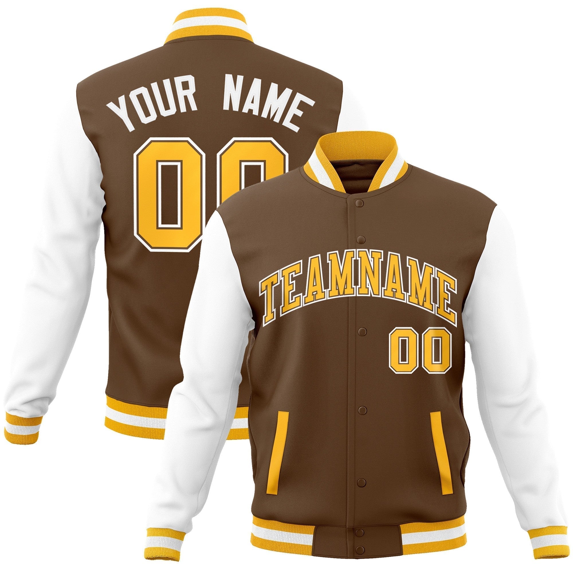 Custom Green Purple-White Raglan Sleeves Varsity Full-Snap Letterman Jacket | KXKSHOP