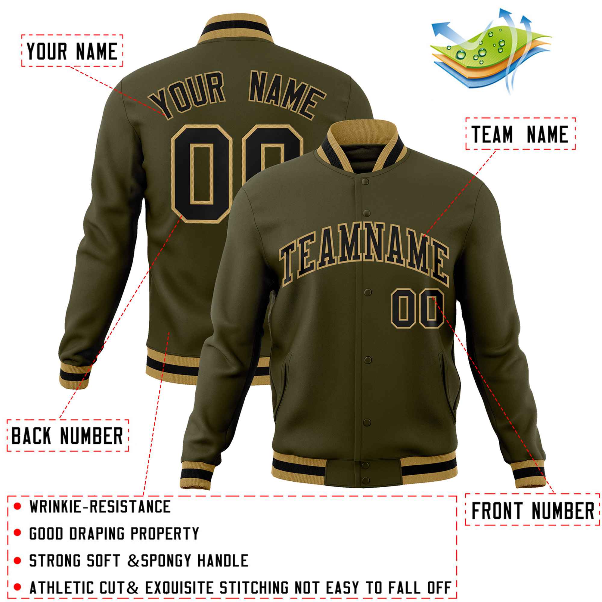 Custom White Black-Gray Classic Style Varsity Full-Snap Letterman Jacket | KXKSHOP