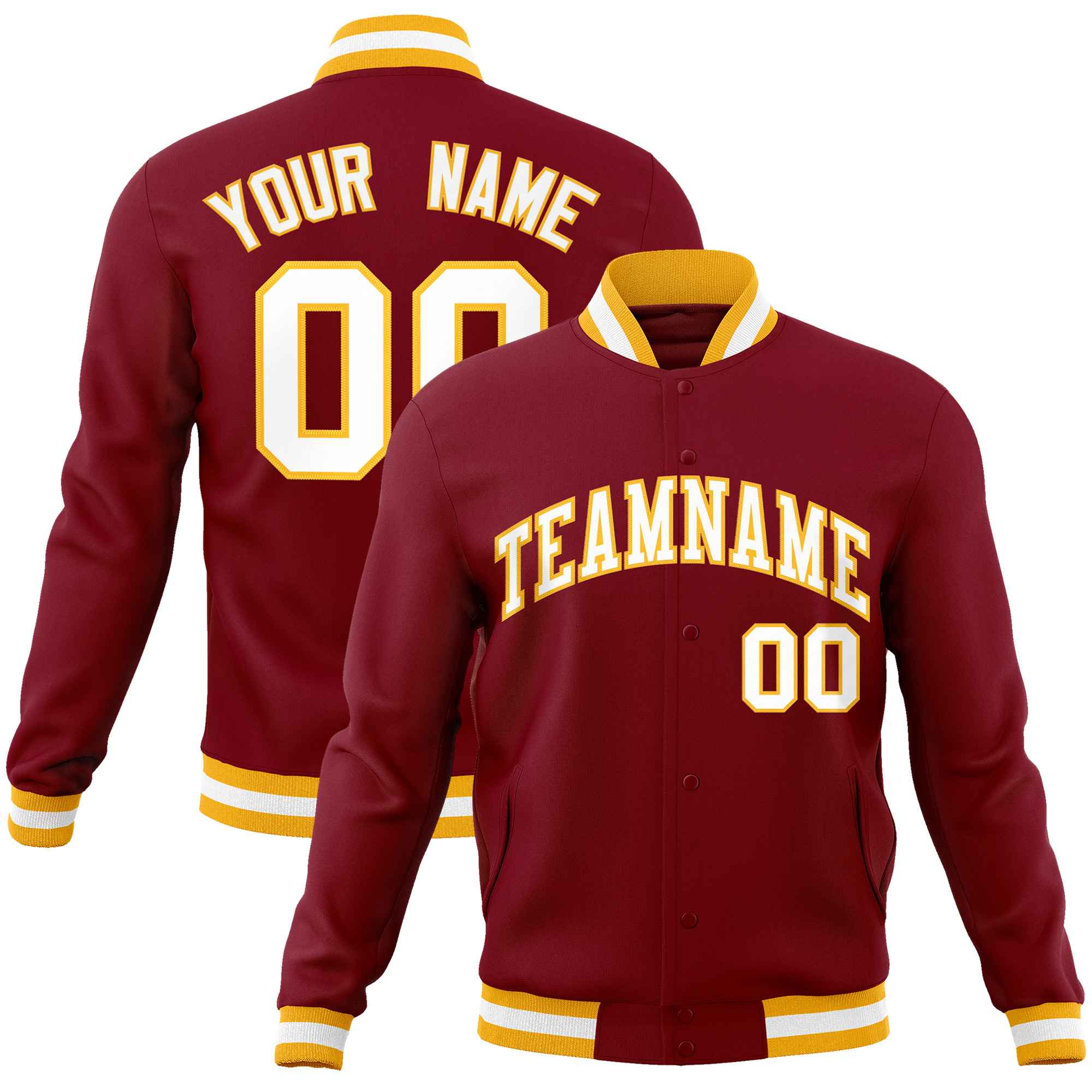 Custom White Black-Gray Classic Style Varsity Full-Snap Letterman Jacket | KXKSHOP