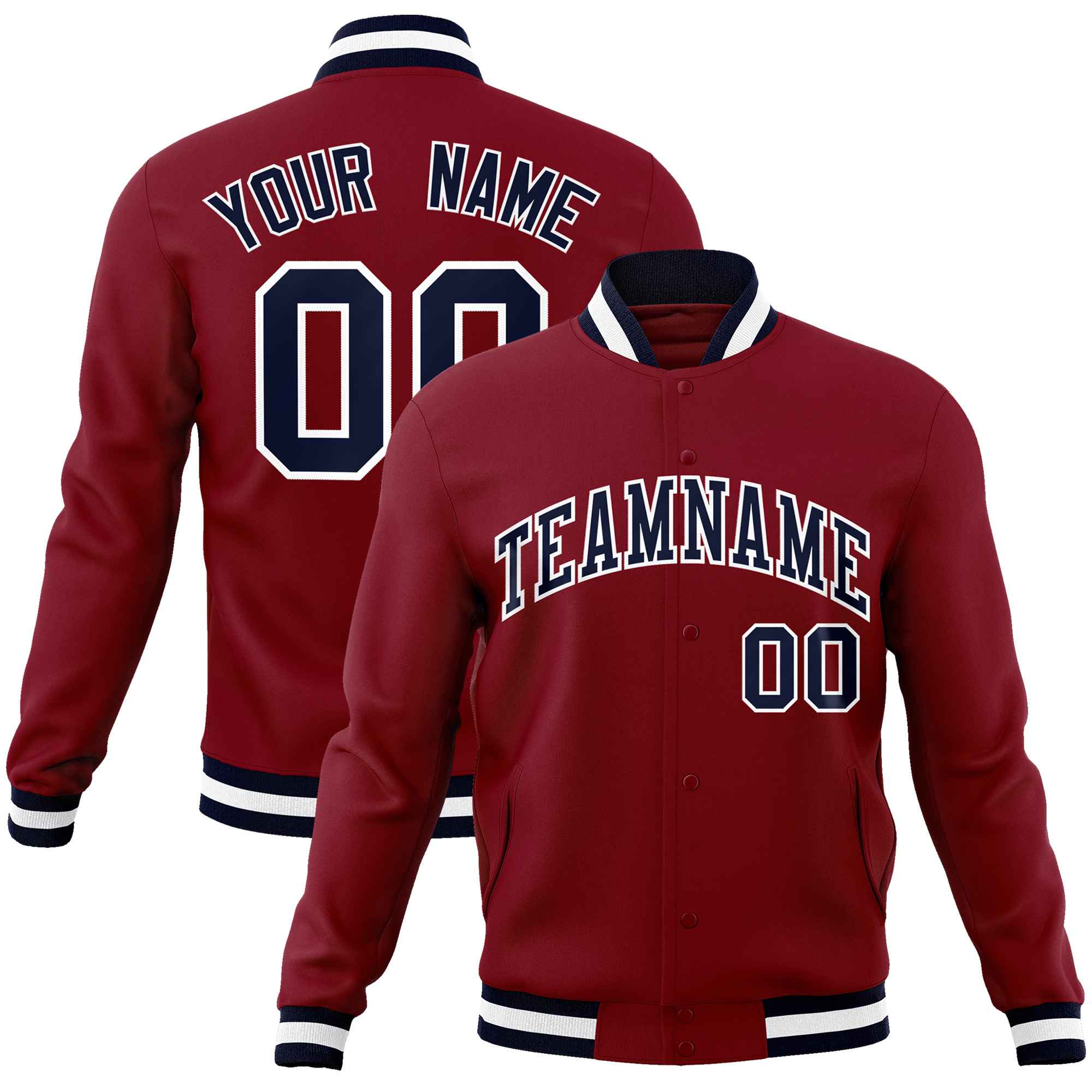 Custom White Black-Gray Classic Style Varsity Full-Snap Letterman Jacket | KXKSHOP