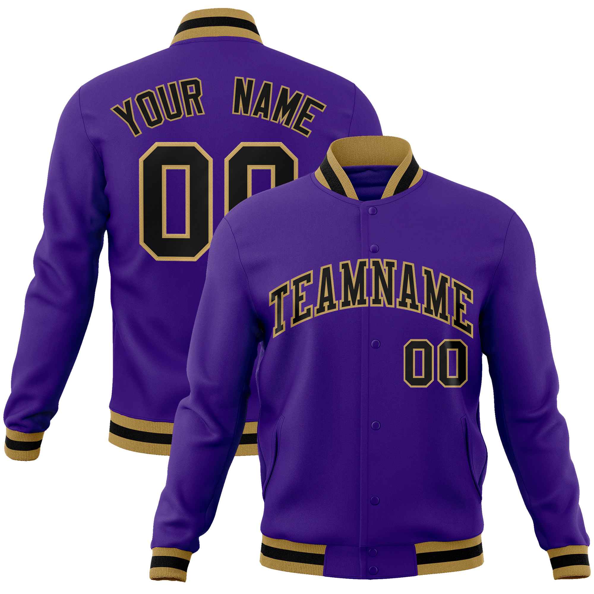 Custom White Black-Gray Classic Style Varsity Full-Snap Letterman Jacket | KXKSHOP