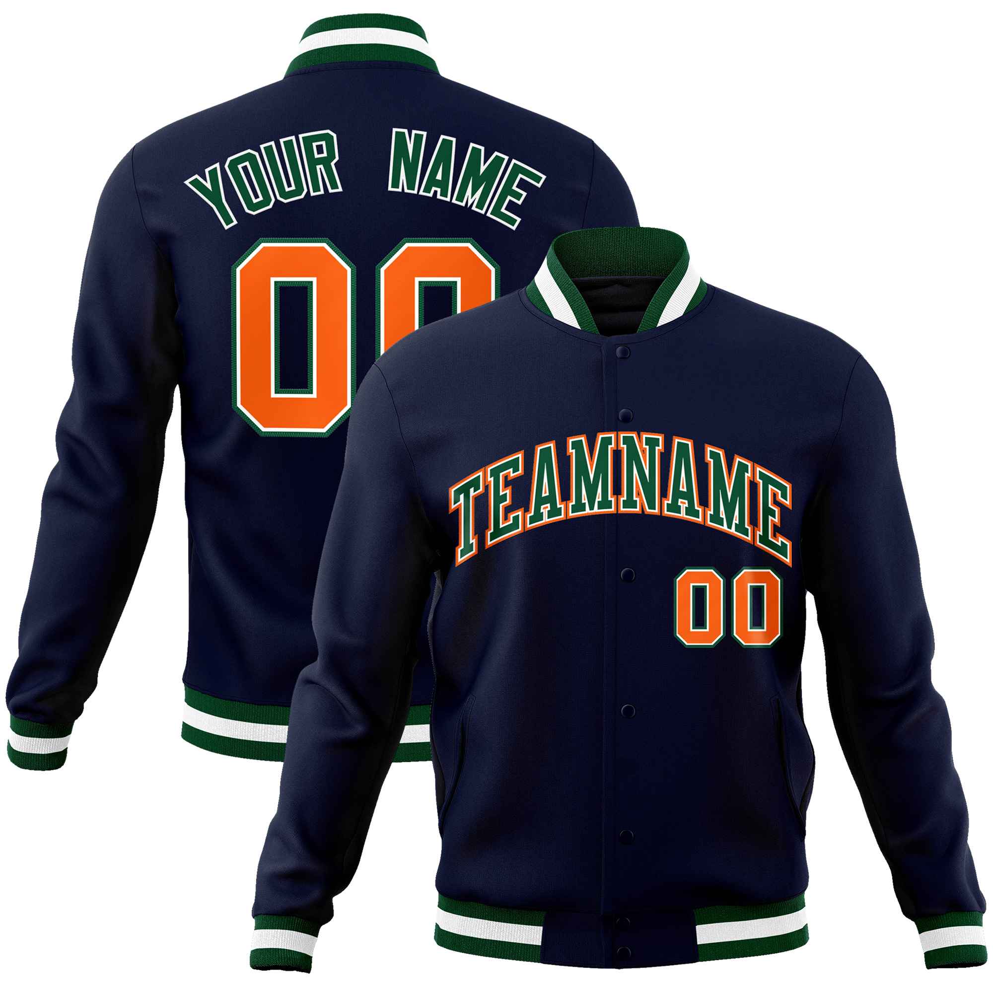 Custom White Black-Gray Classic Style Varsity Full-Snap Letterman Jacket | KXKSHOP