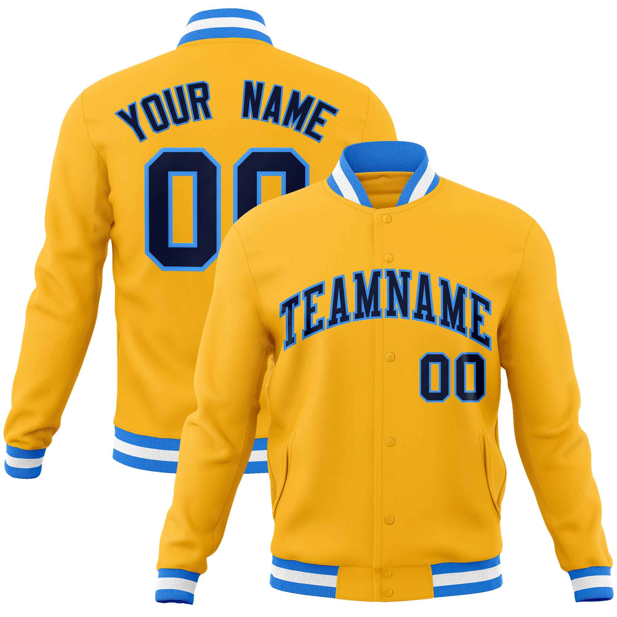 Custom White Black-Gray Classic Style Varsity Full-Snap Letterman Jacket | KXKSHOP