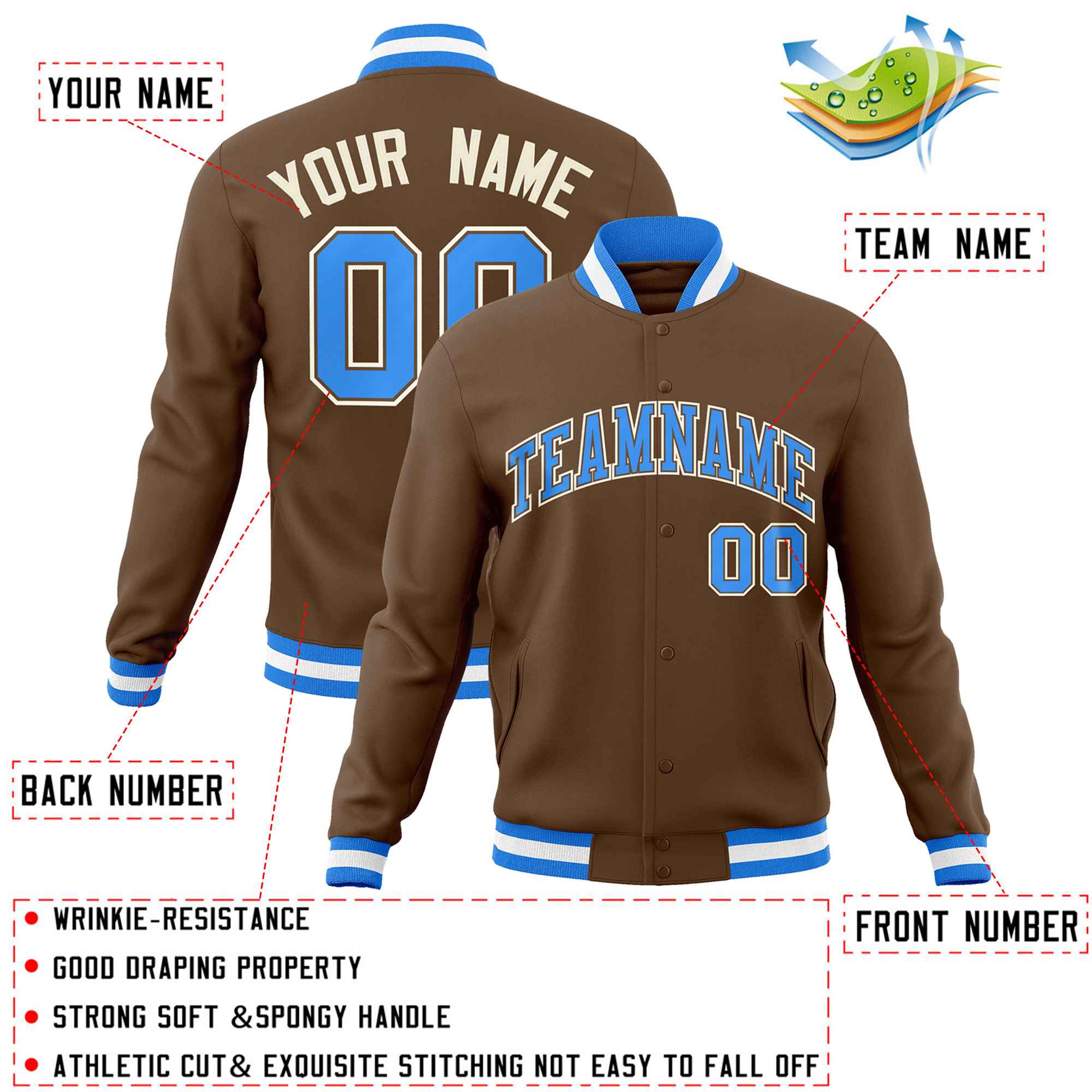 Custom White Black-Gray Classic Style Varsity Full-Snap Letterman Jacket | KXKSHOP