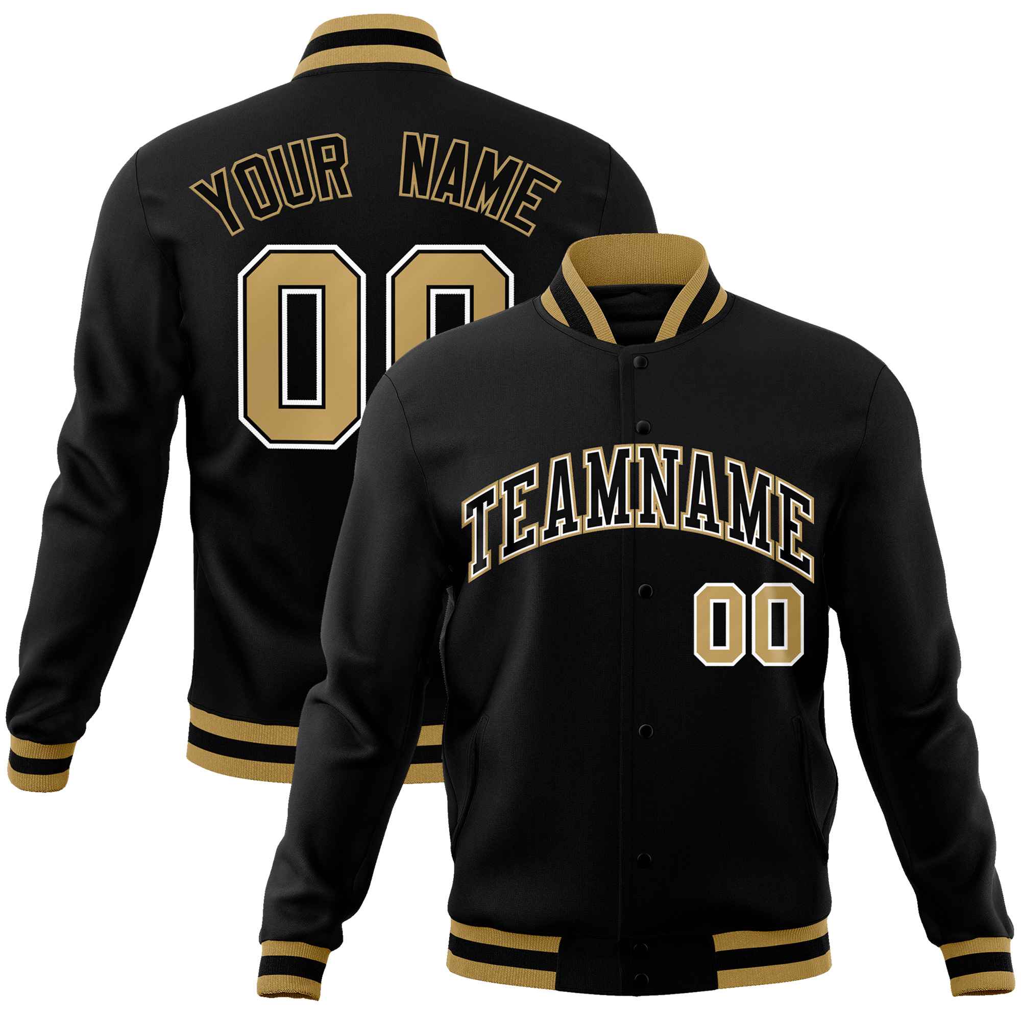 Custom White Black-Gray Classic Style Varsity Full-Snap Letterman Jacket | KXKSHOP