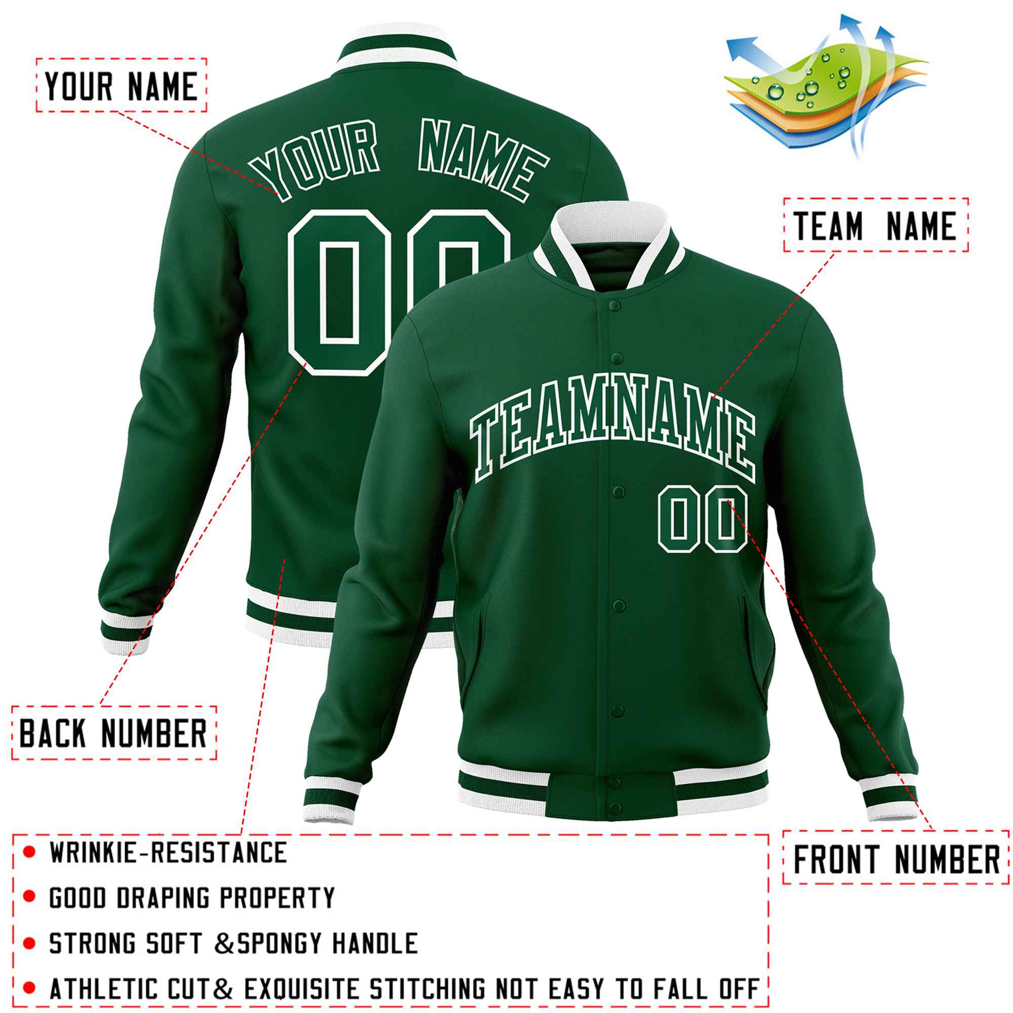 Custom White Black-Gray Classic Style Varsity Full-Snap Letterman Jacket | KXKSHOP