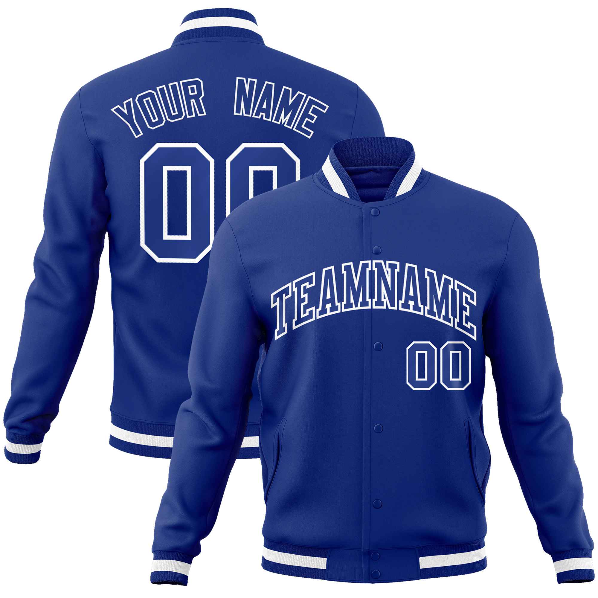 Custom White Black-Gray Classic Style Varsity Full-Snap Letterman Jacket | KXKSHOP