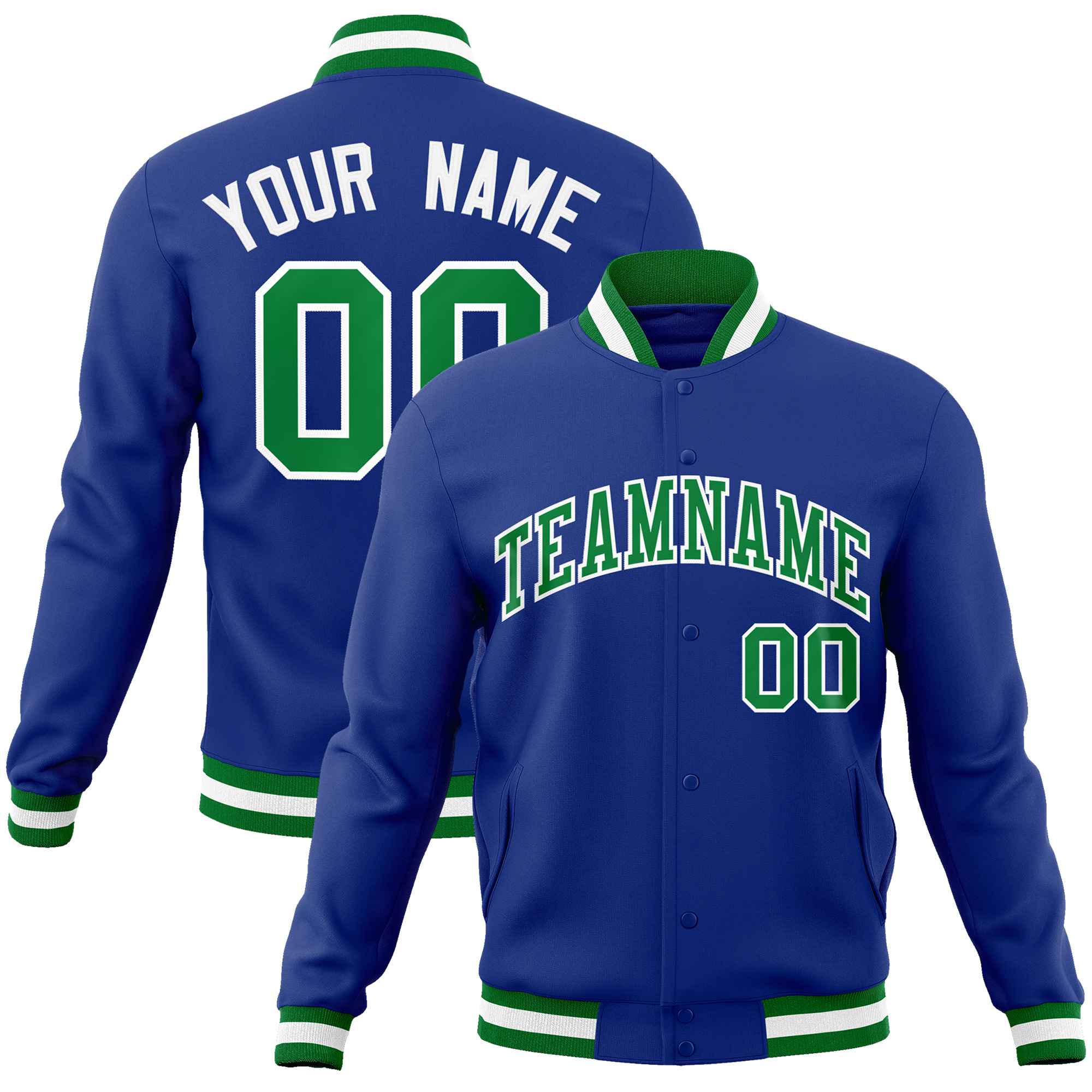 Custom White Black-Gray Classic Style Varsity Full-Snap Letterman Jacket | KXKSHOP