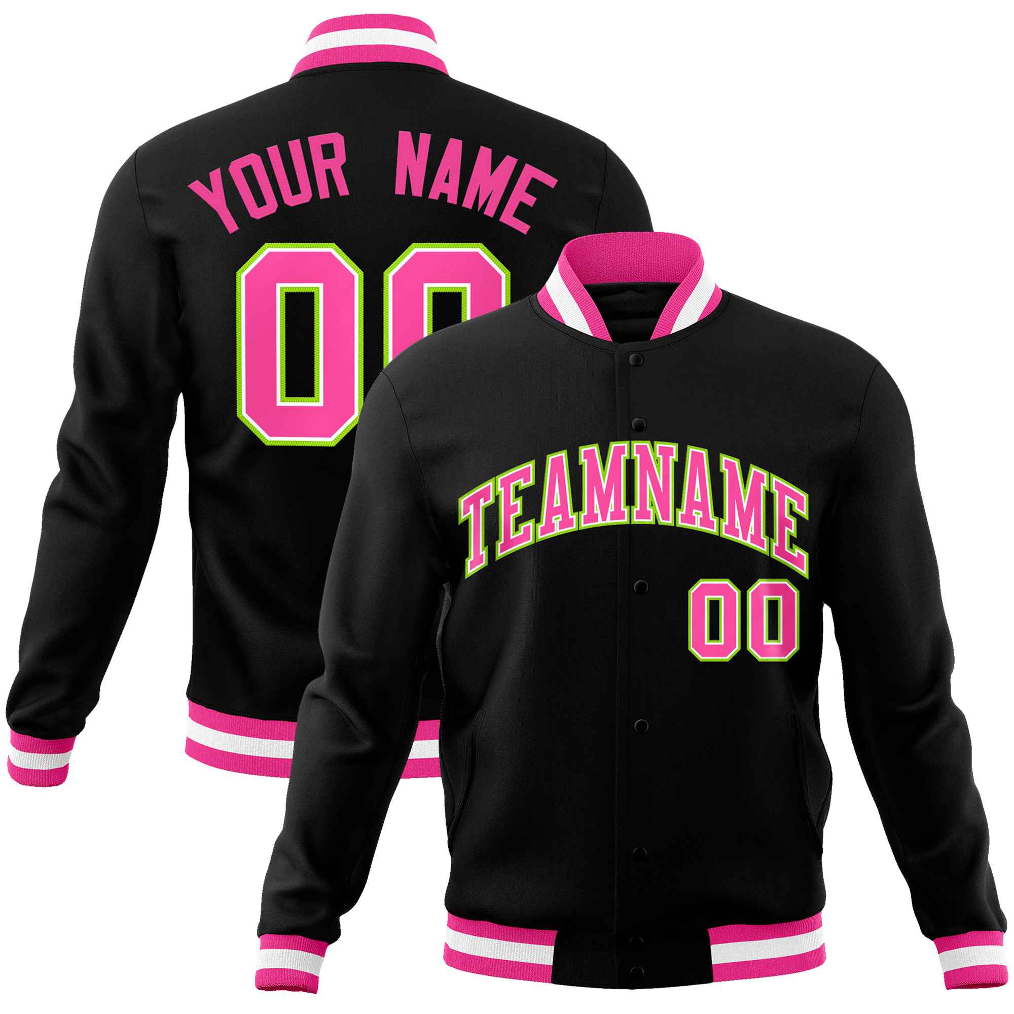 Custom White Black-Gray Classic Style Varsity Full-Snap Letterman Jacket | KXKSHOP