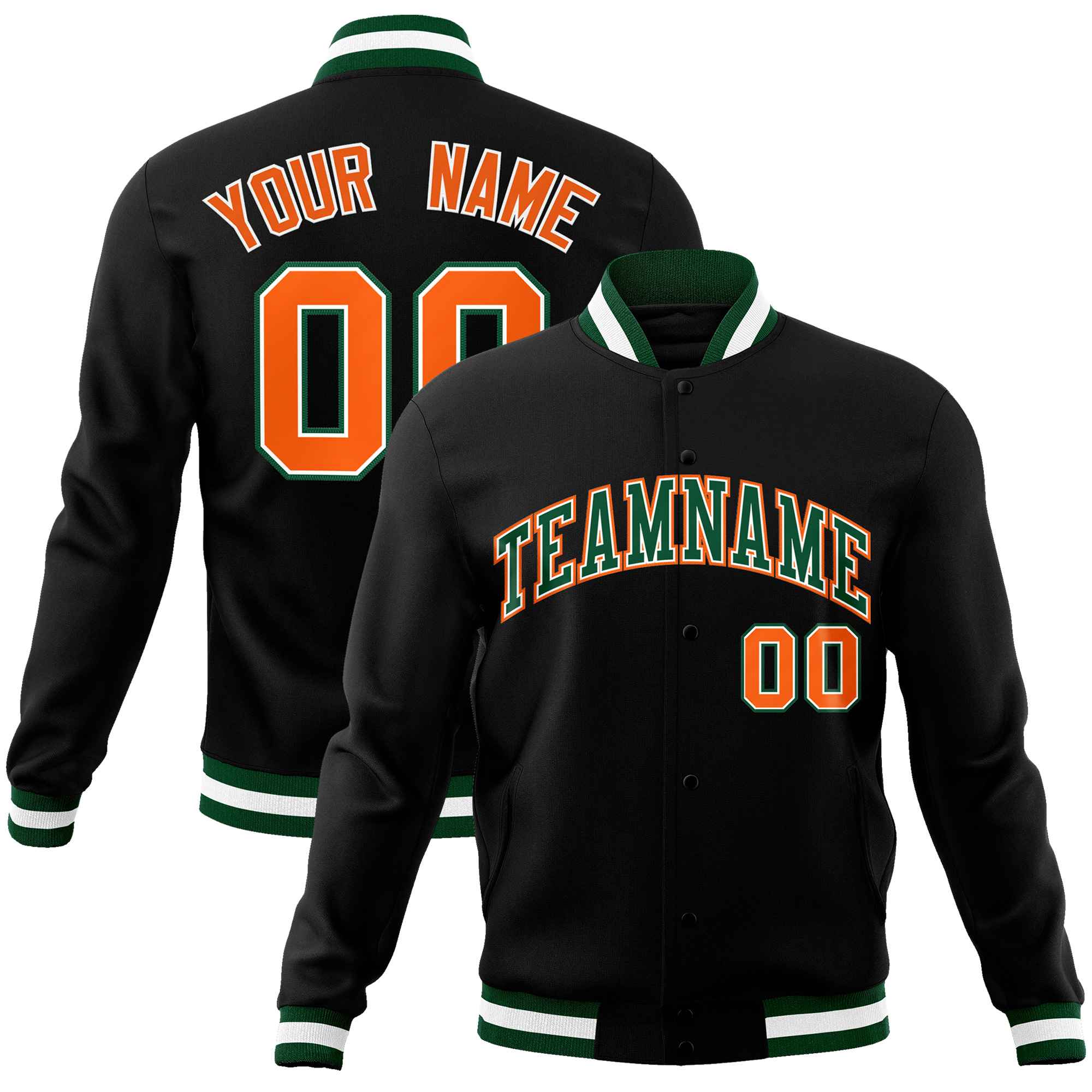 Custom White Black-Gray Classic Style Varsity Full-Snap Letterman Jacket | KXKSHOP