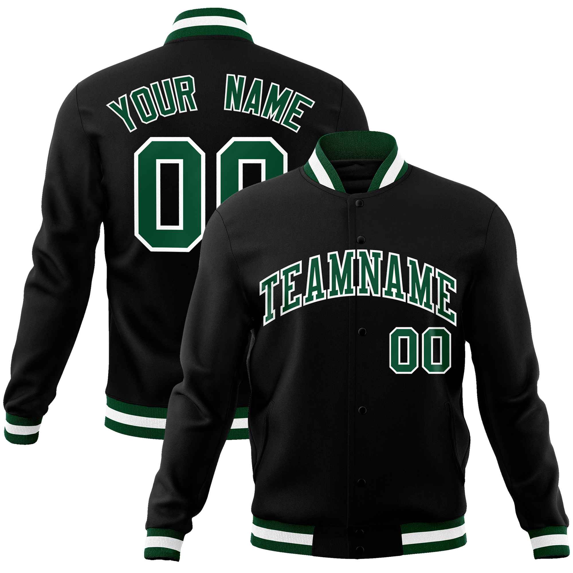 Custom White Black-Gray Classic Style Varsity Full-Snap Letterman Jacket | KXKSHOP