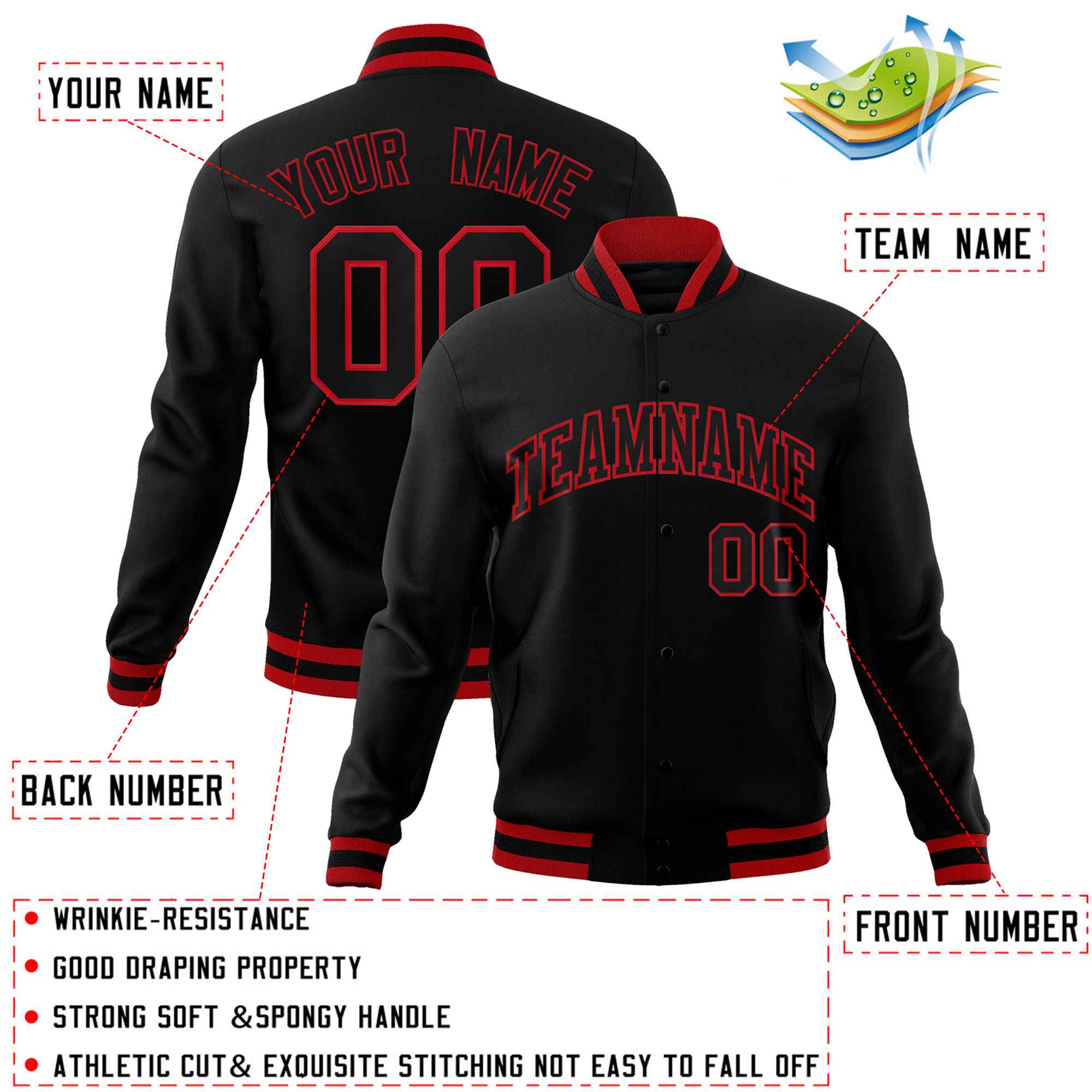 Custom White Black-Gray Classic Style Varsity Full-Snap Letterman Jacket | KXKSHOP