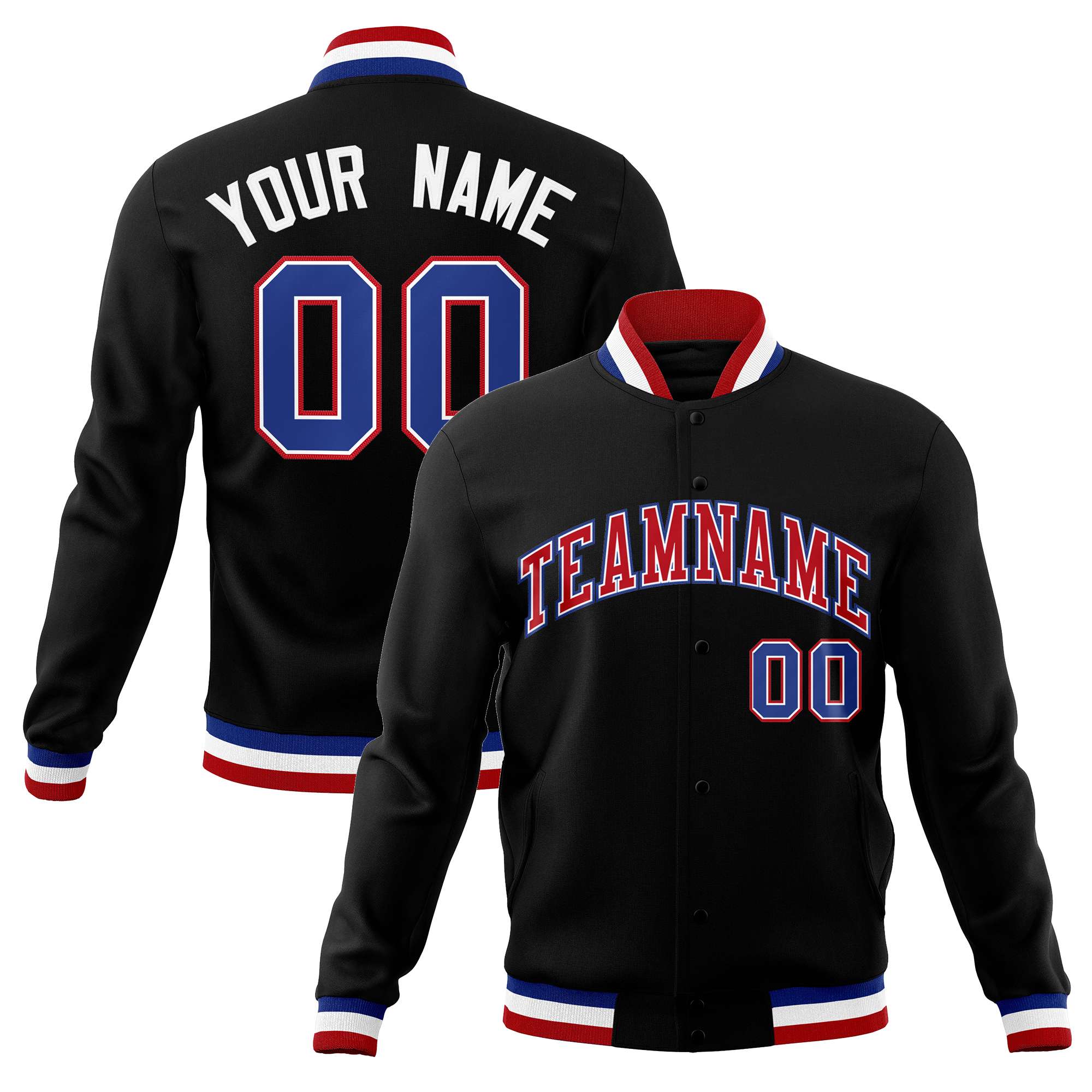Custom White Black-Gray Classic Style Varsity Full-Snap Letterman Jacket | KXKSHOP