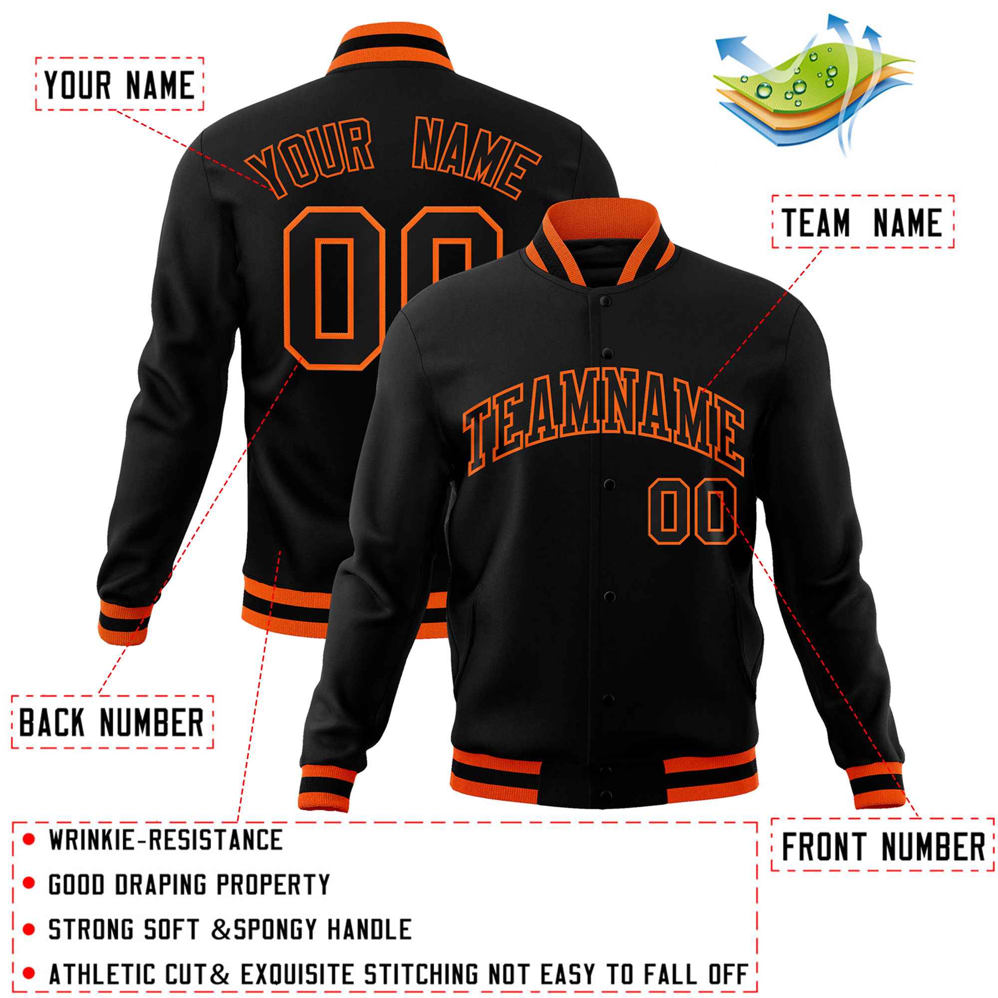 Custom White Black-Gray Classic Style Varsity Full-Snap Letterman Jacket | KXKSHOP