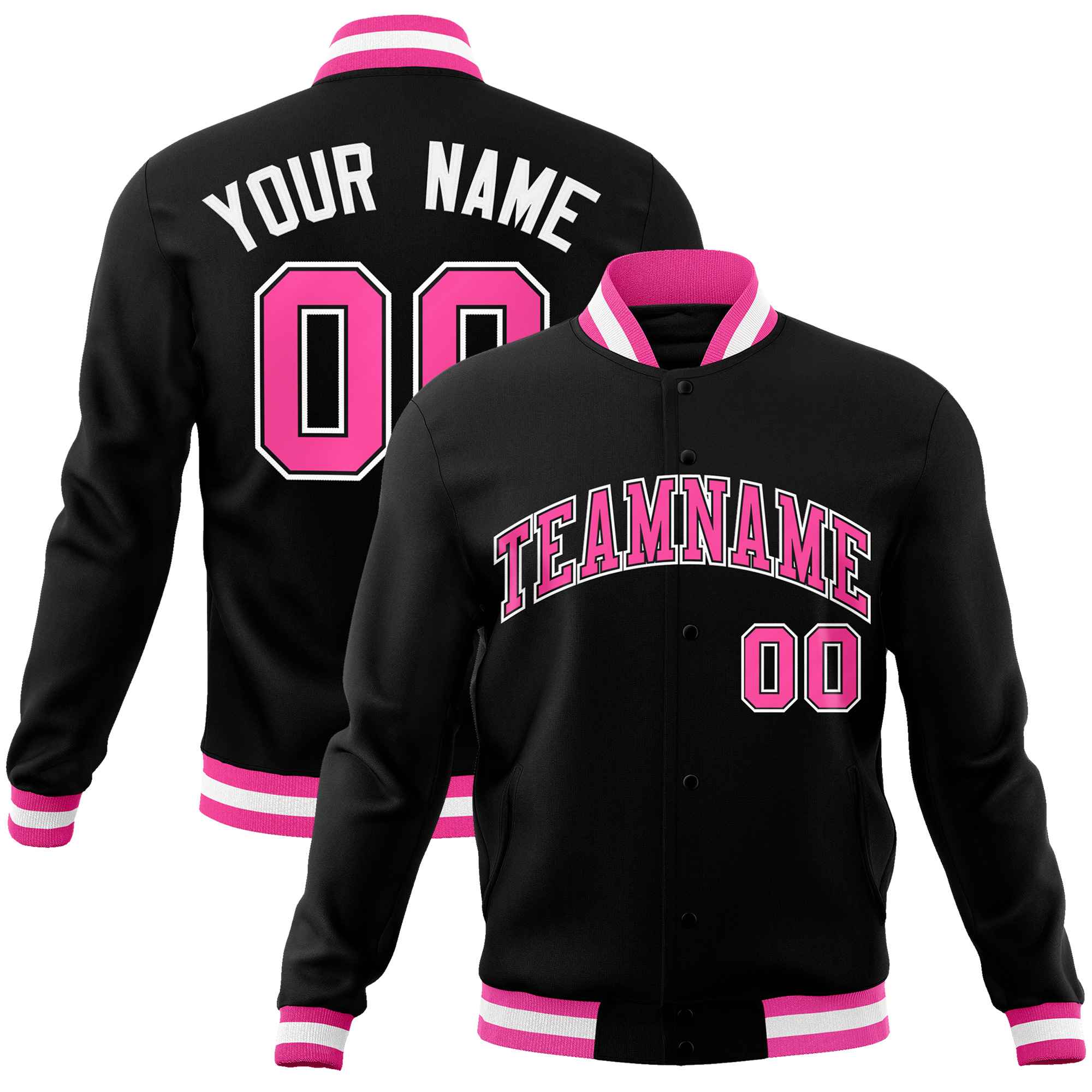 Custom White Black-Gray Classic Style Varsity Full-Snap Letterman Jacket | KXKSHOP