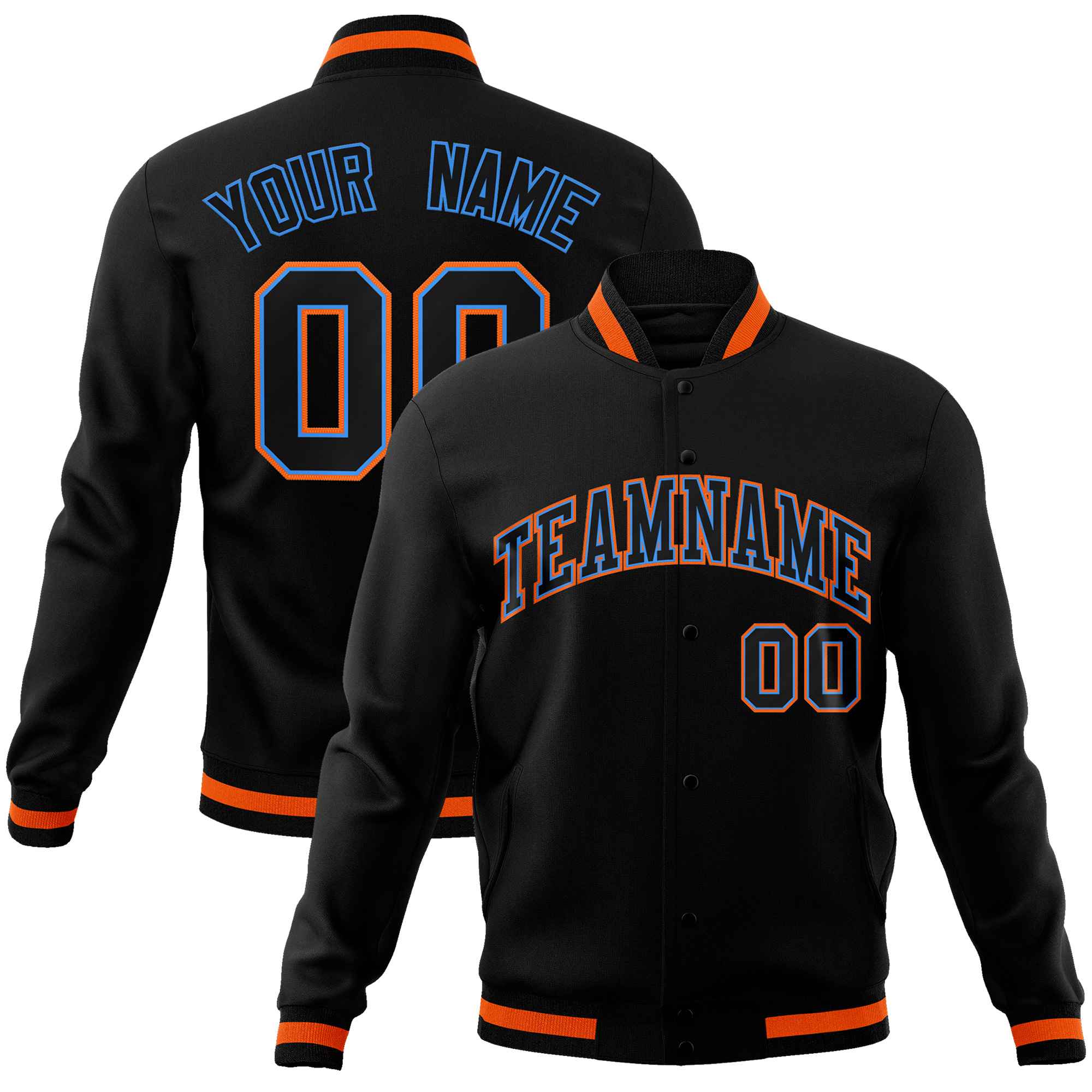 Custom White Black-Gray Classic Style Varsity Full-Snap Letterman Jacket | KXKSHOP