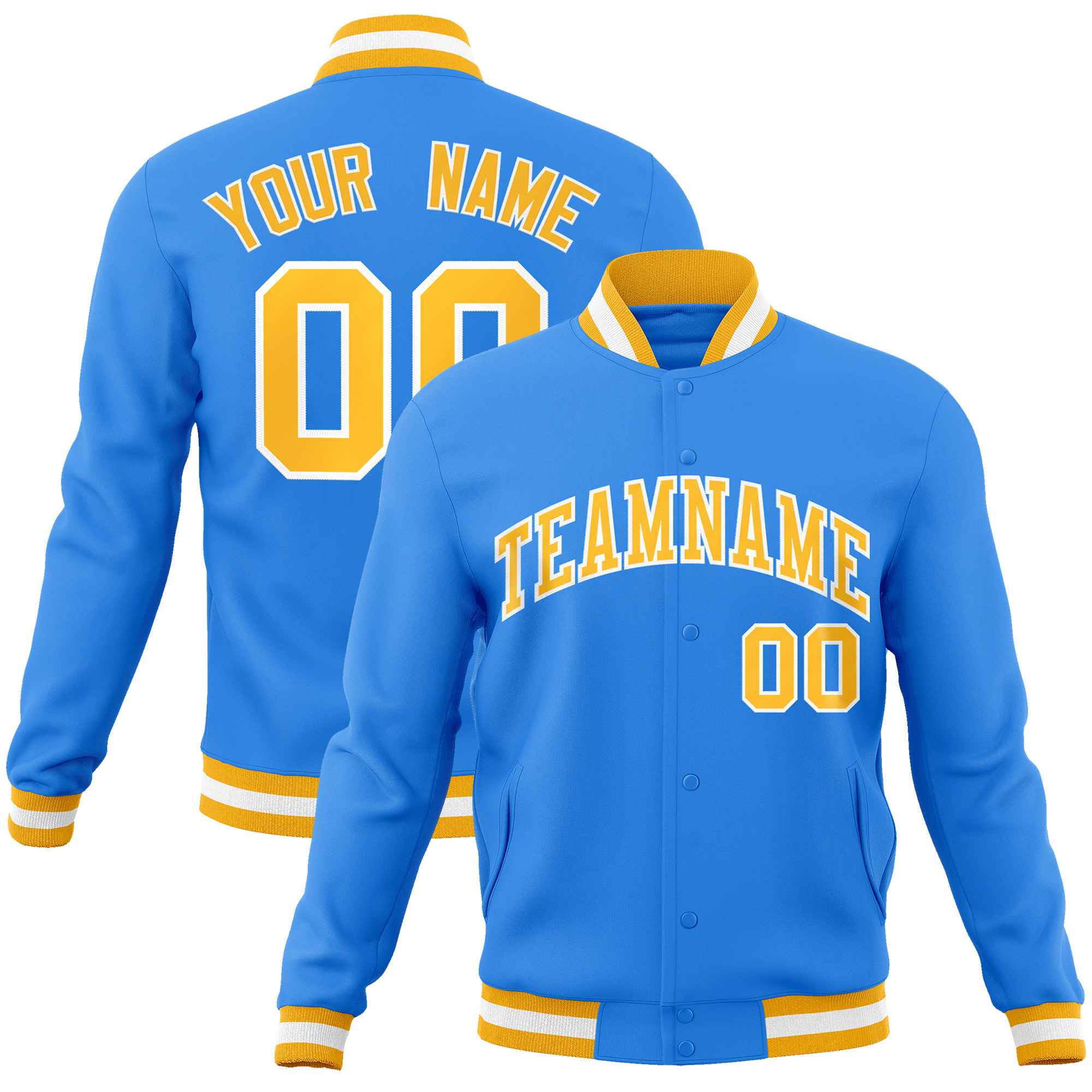 Custom White Black-Gray Classic Style Varsity Full-Snap Letterman Jacket | KXKSHOP