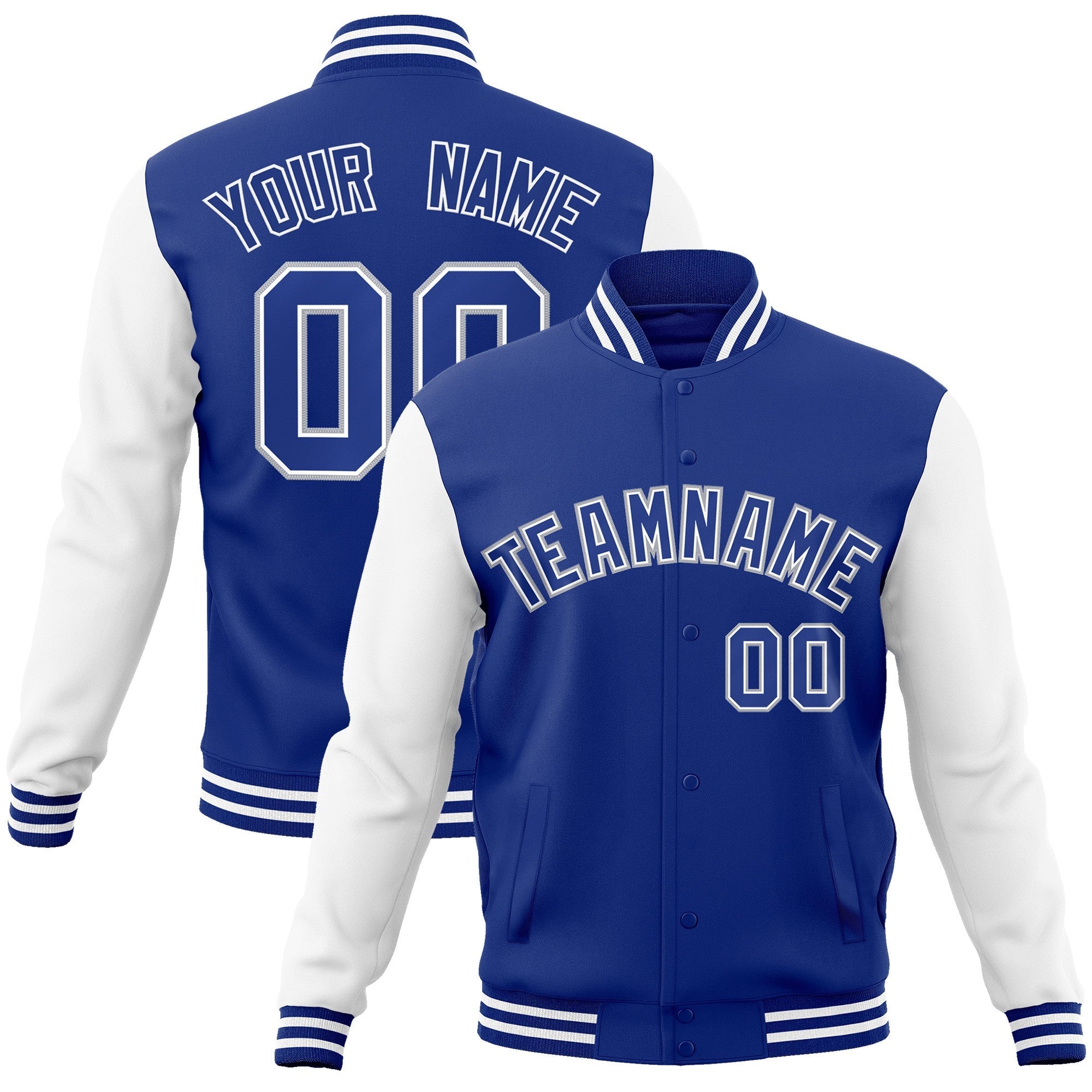 Custom Green Purple-White Raglan Sleeves Varsity Full-Snap Letterman Jacket | KXKSHOP