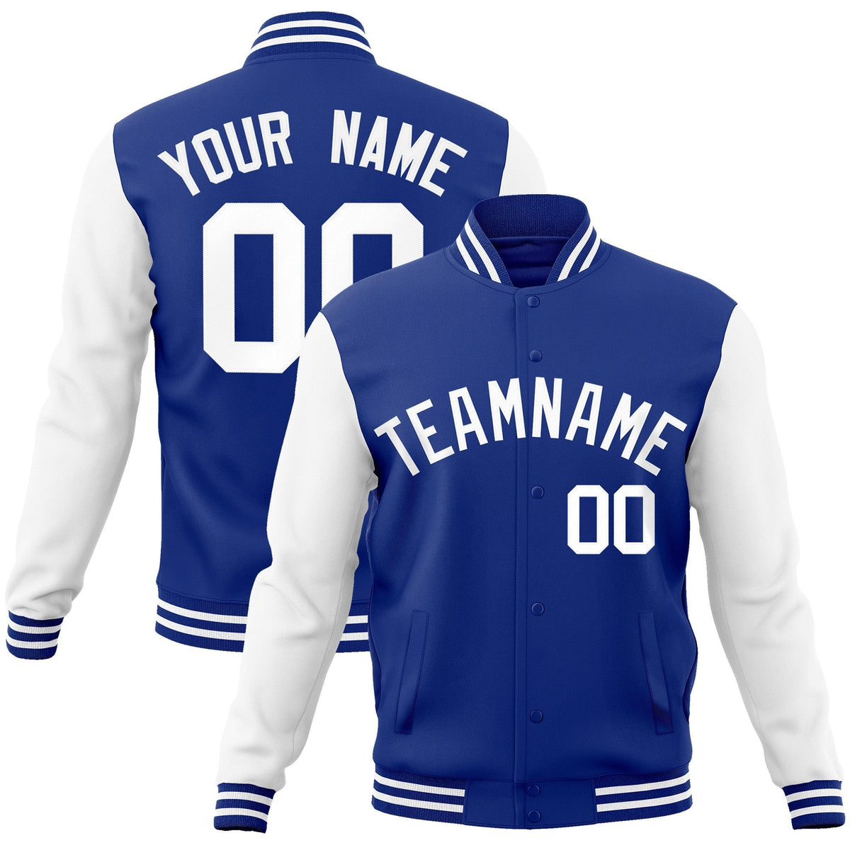 Custom Green Purple-White Raglan Sleeves Varsity Full-Snap Letterman Jacket | KXKSHOP