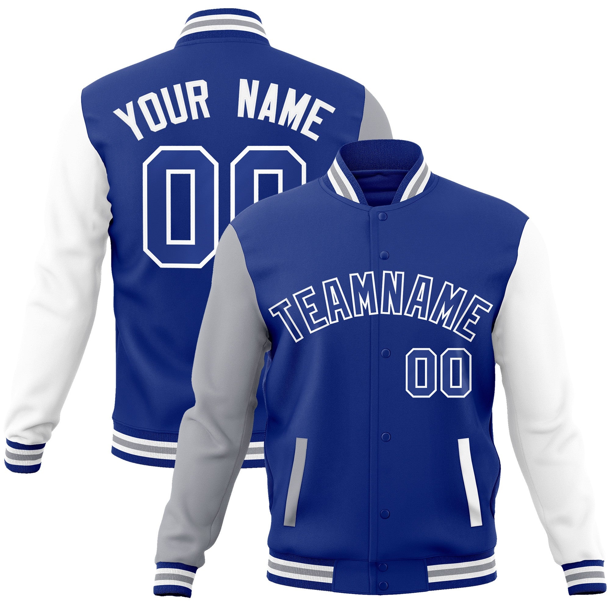 Custom Green Purple-White Raglan Sleeves Varsity Full-Snap Letterman Jacket | KXKSHOP