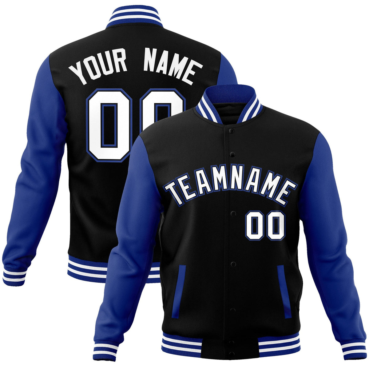 Custom Green Purple-White Raglan Sleeves Varsity Full-Snap Letterman Jacket | KXKSHOP