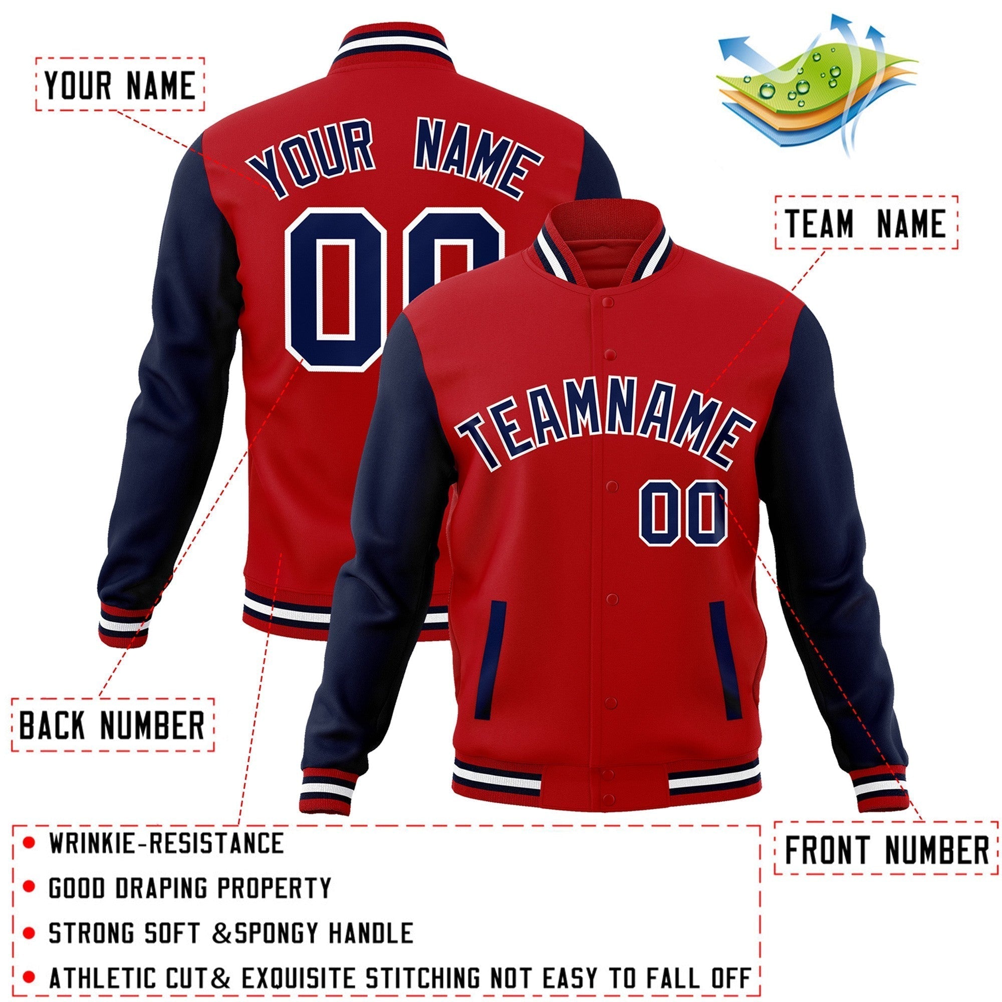 Custom Green Purple-White Raglan Sleeves Varsity Full-Snap Letterman Jacket | KXKSHOP