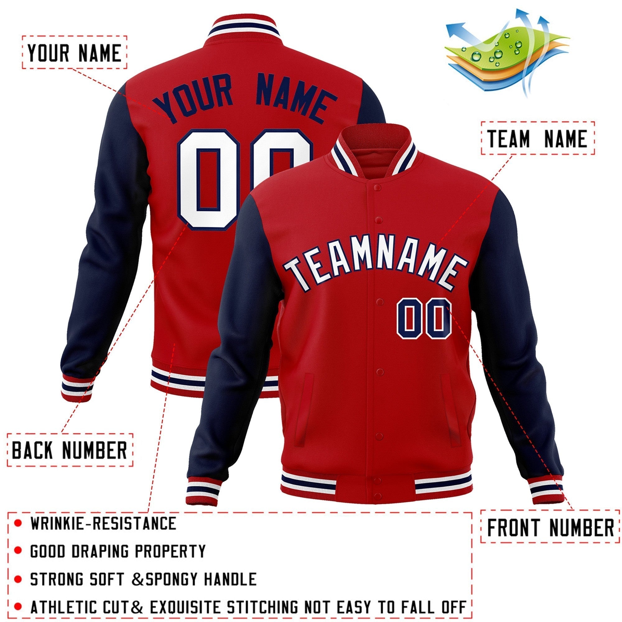 Custom Green Purple-White Raglan Sleeves Varsity Full-Snap Letterman Jacket | KXKSHOP