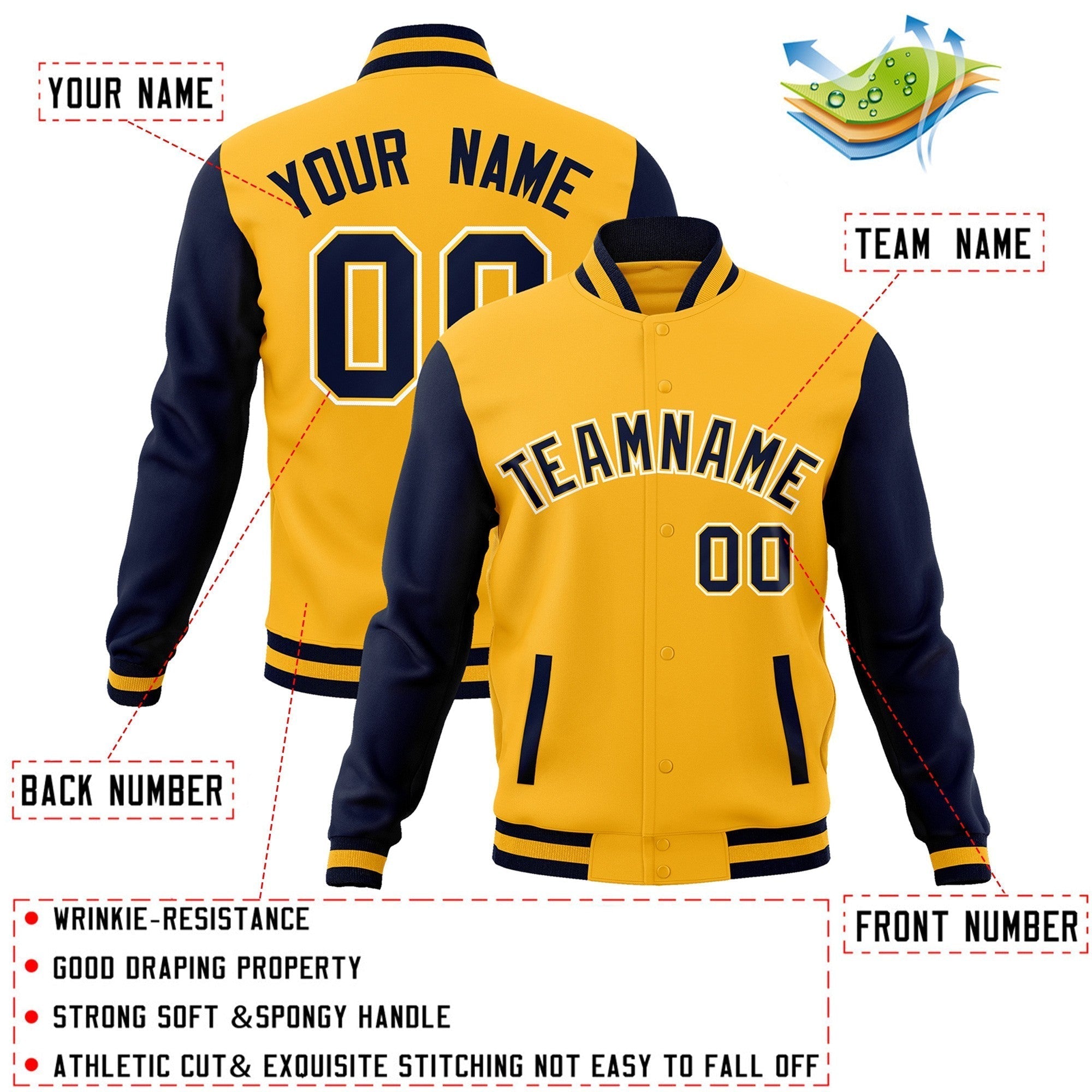Custom Green Purple-White Raglan Sleeves Varsity Full-Snap Letterman Jacket | KXKSHOP