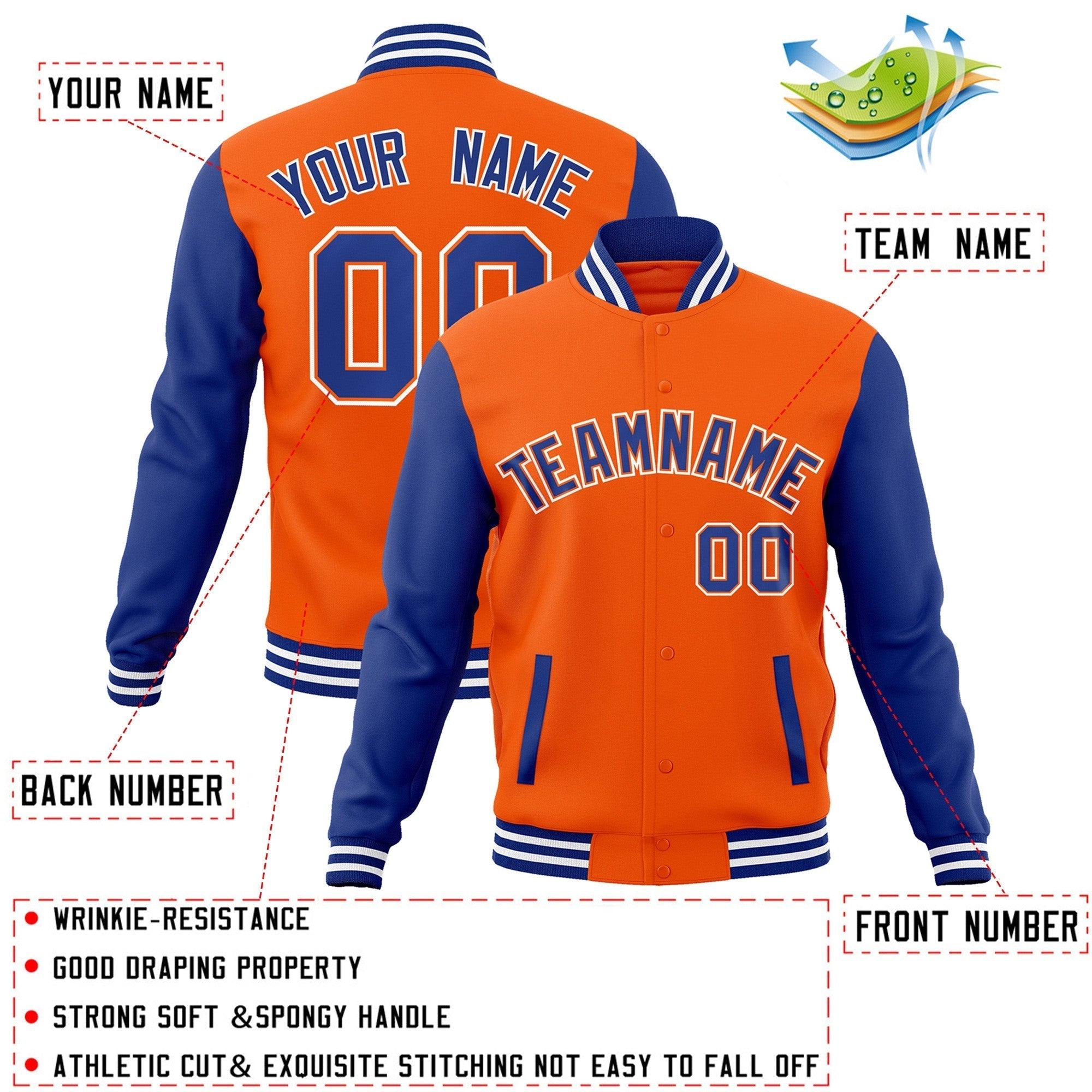 Custom Green Purple-White Raglan Sleeves Varsity Full-Snap Letterman Jacket | KXKSHOP